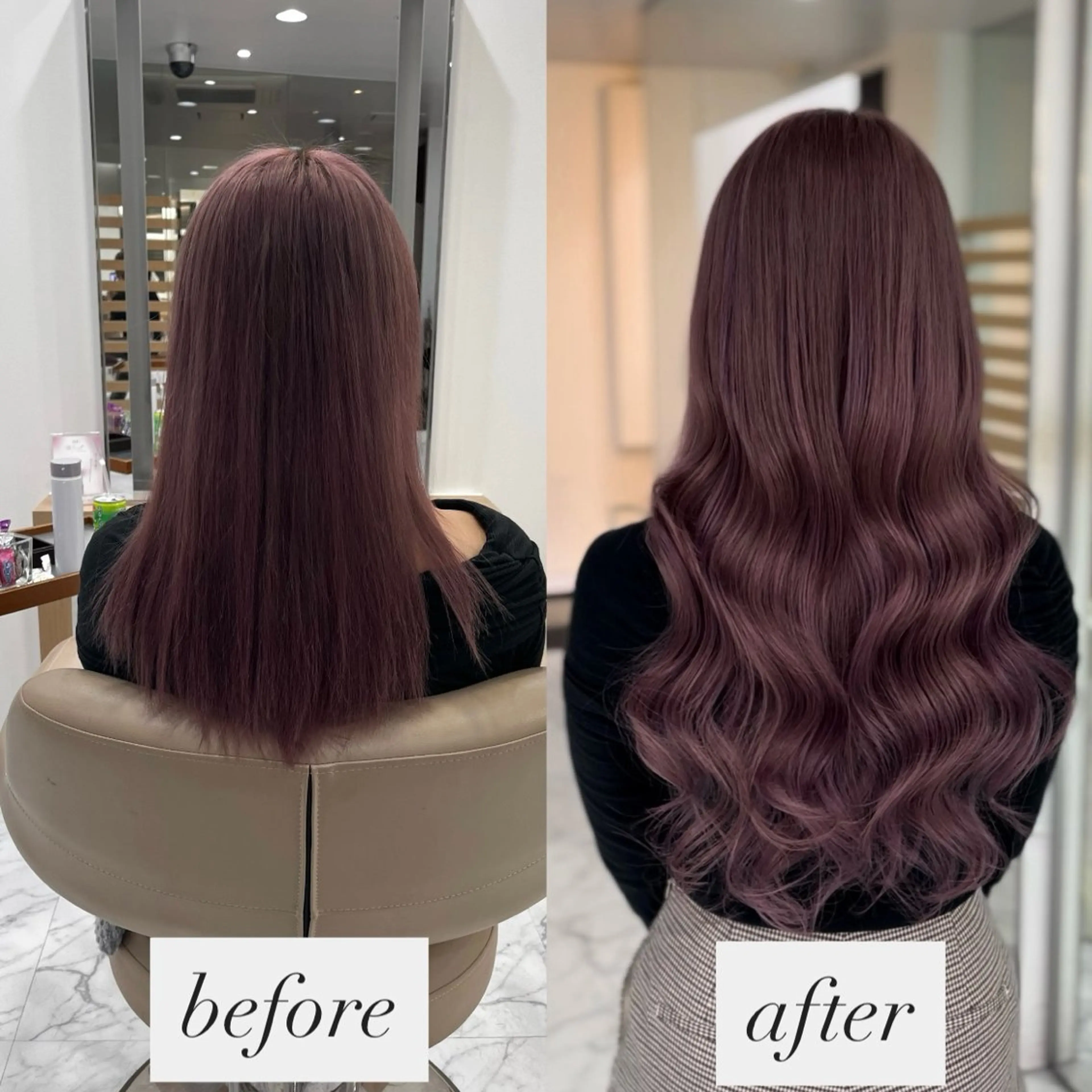 ロング カット ヘアカラー エクステ 赤み消し透明感カラー オオヤマのヘアスタイル