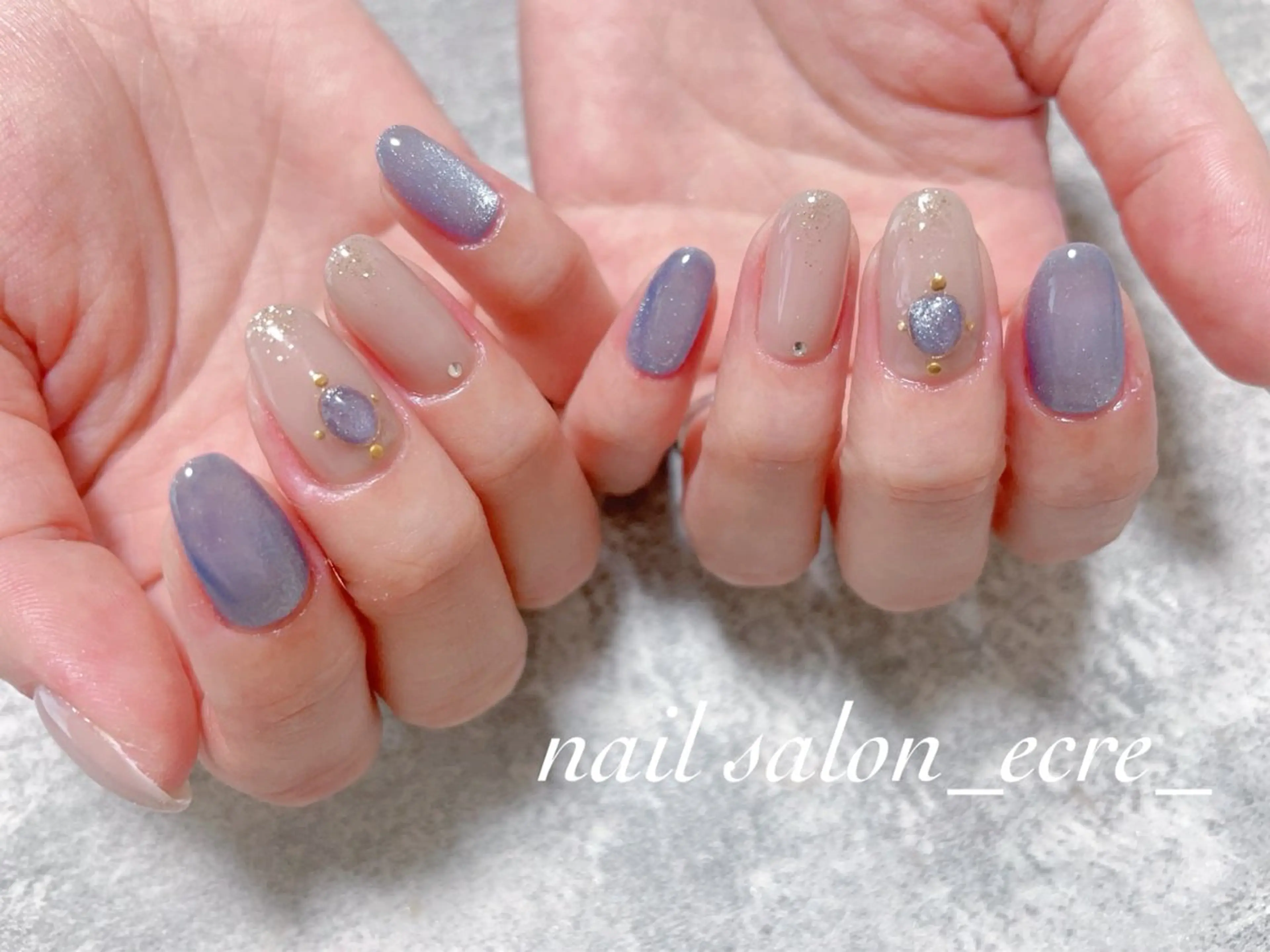ネイル マグネットネイル 持ち込み ハンドネイル nail salon _ecre_のネイルデザイン