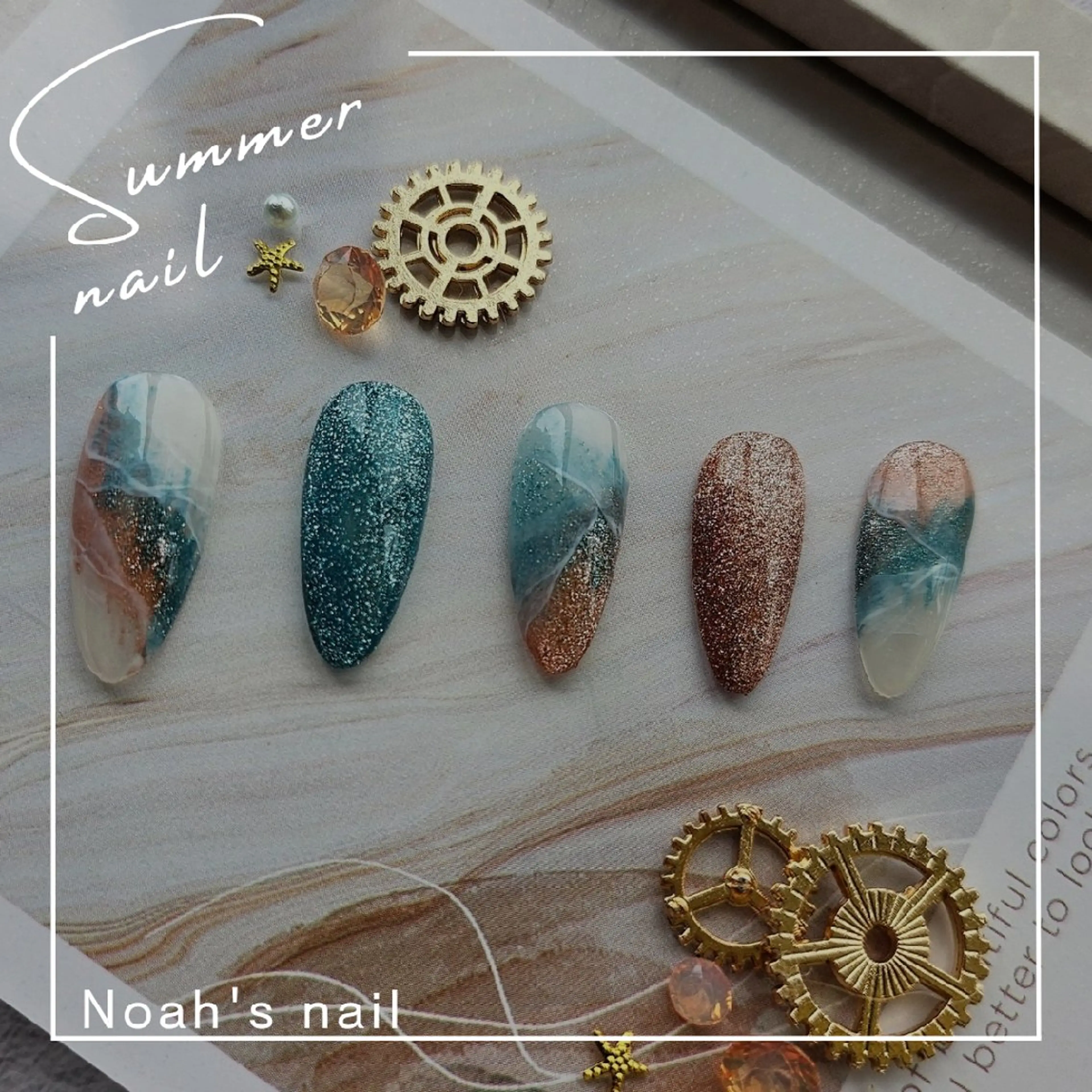 ネイル フラッシュネイル フラッシュマグ キラキラネイル ラメ(グリッター) マグネットネイル ハンドネイル Noah'snail   のネイルデザイン