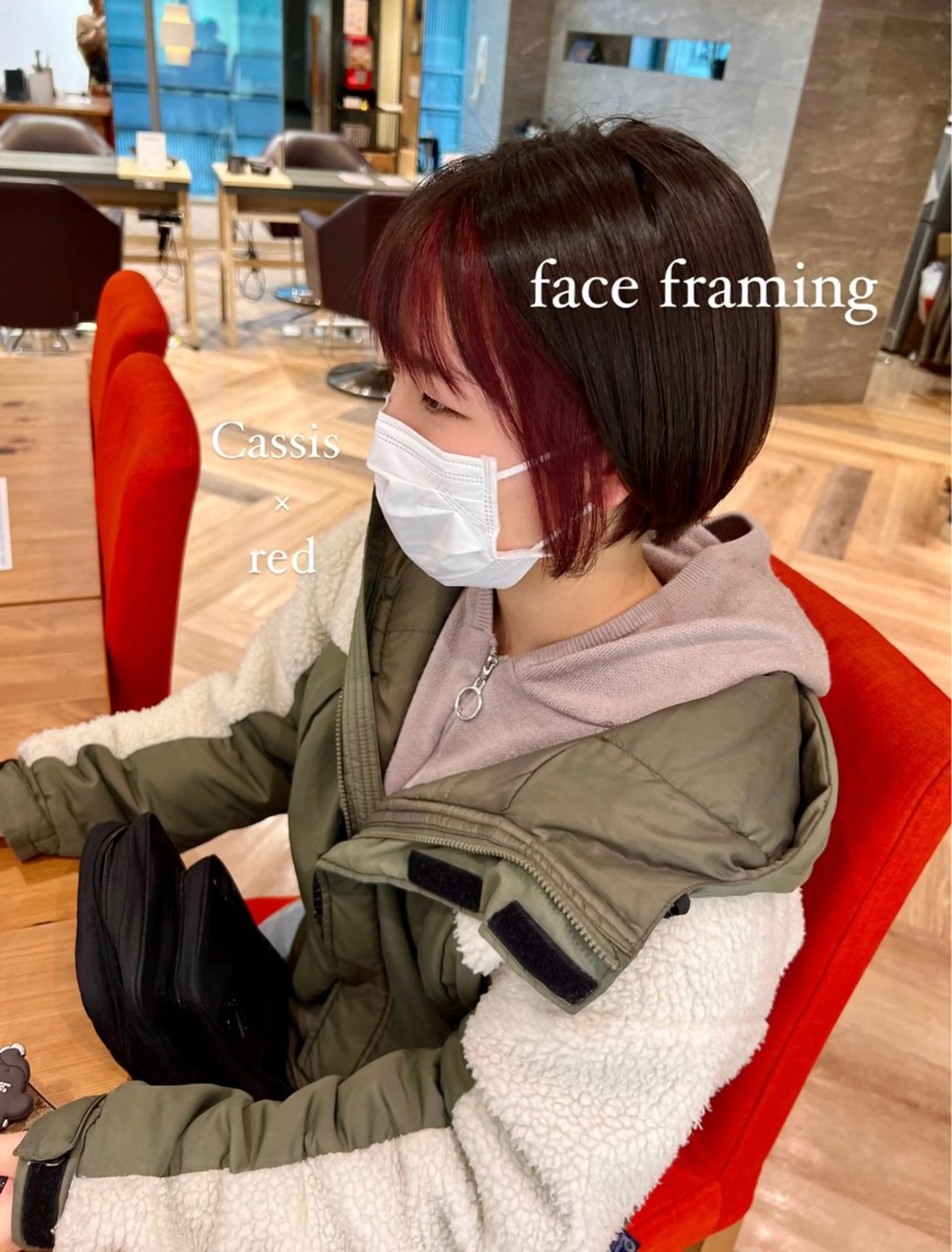 ショート ミストバング 加納千華 /ボブ/ぱつっとボブのヘアスタイル