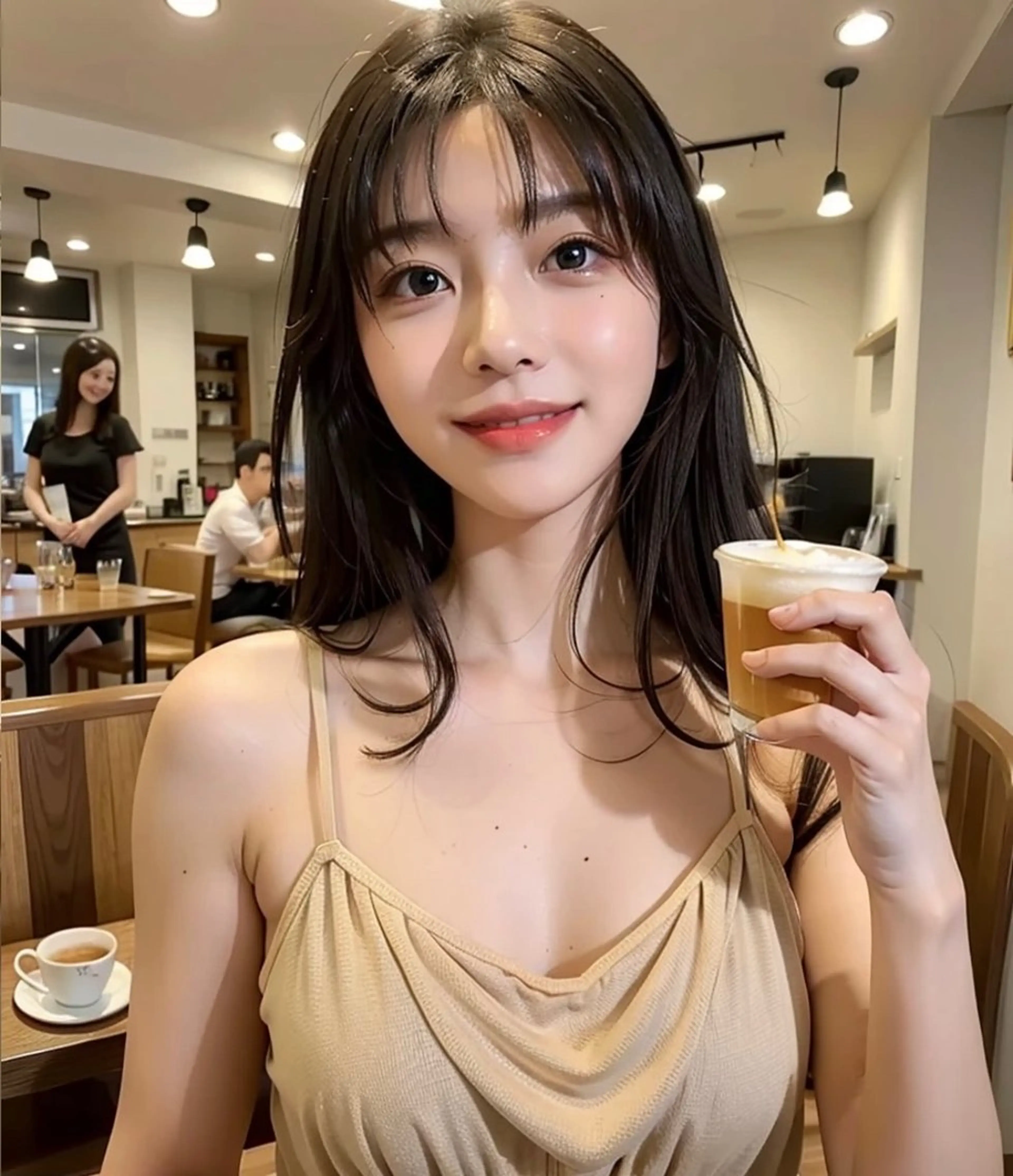 ロング 顔周りカット レイヤーカット カットモデル募集 ミネのヘアスタイル