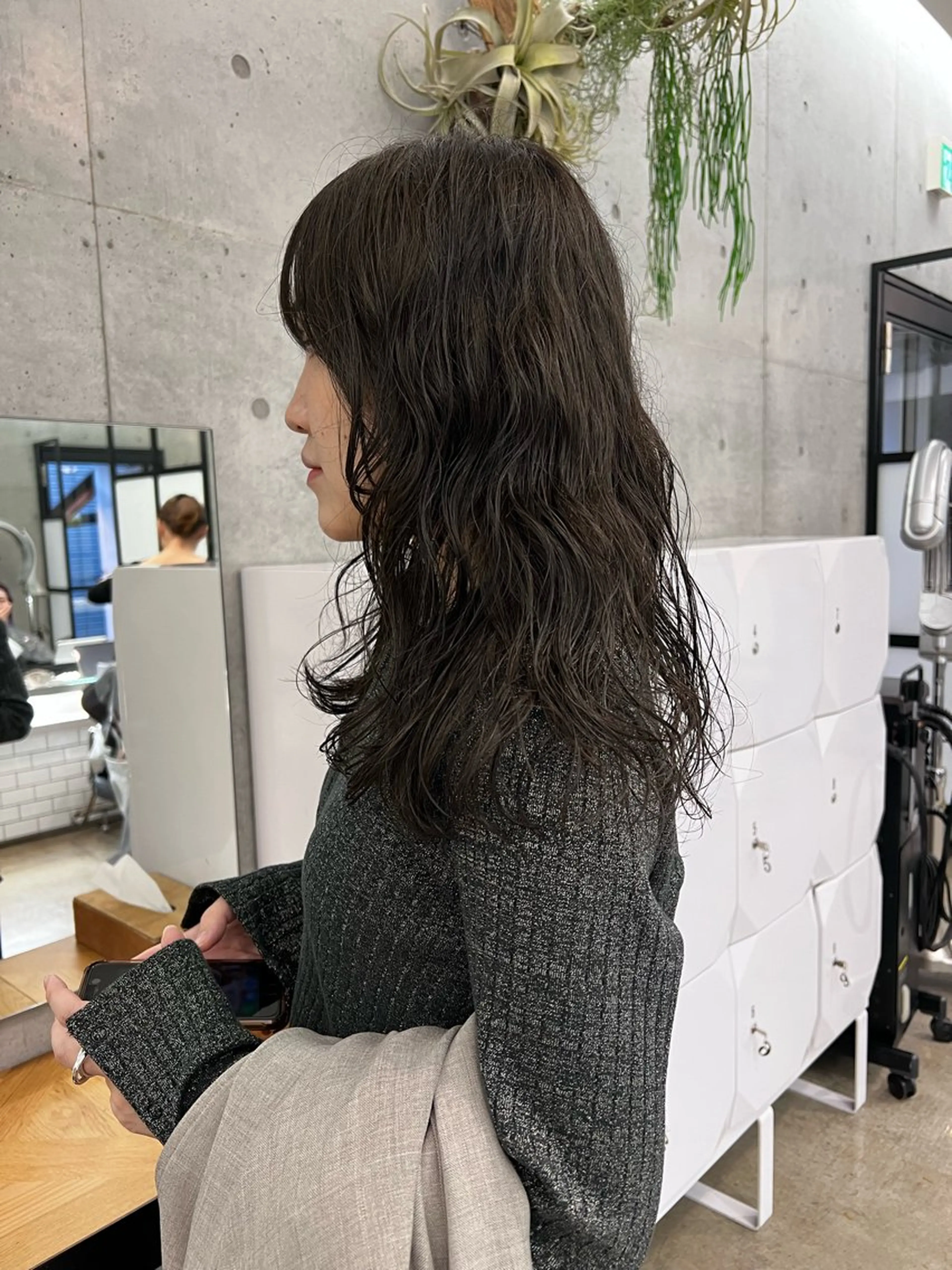 セミロング カット パーマ くせっ毛カット タツヤのヘアスタイル