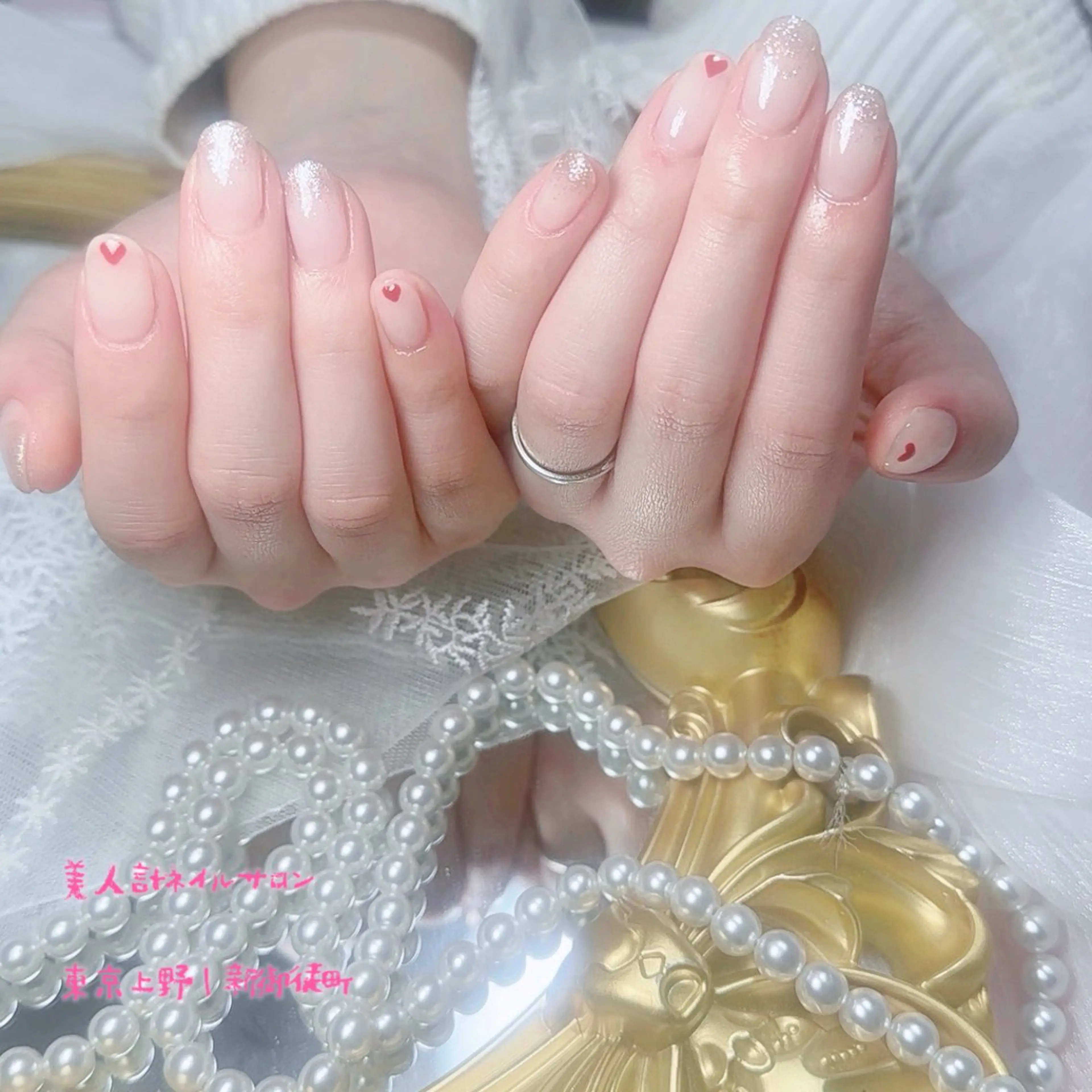 ネイル アートネイル ハート ハンドネイル 中山 美月のネイルデザイン