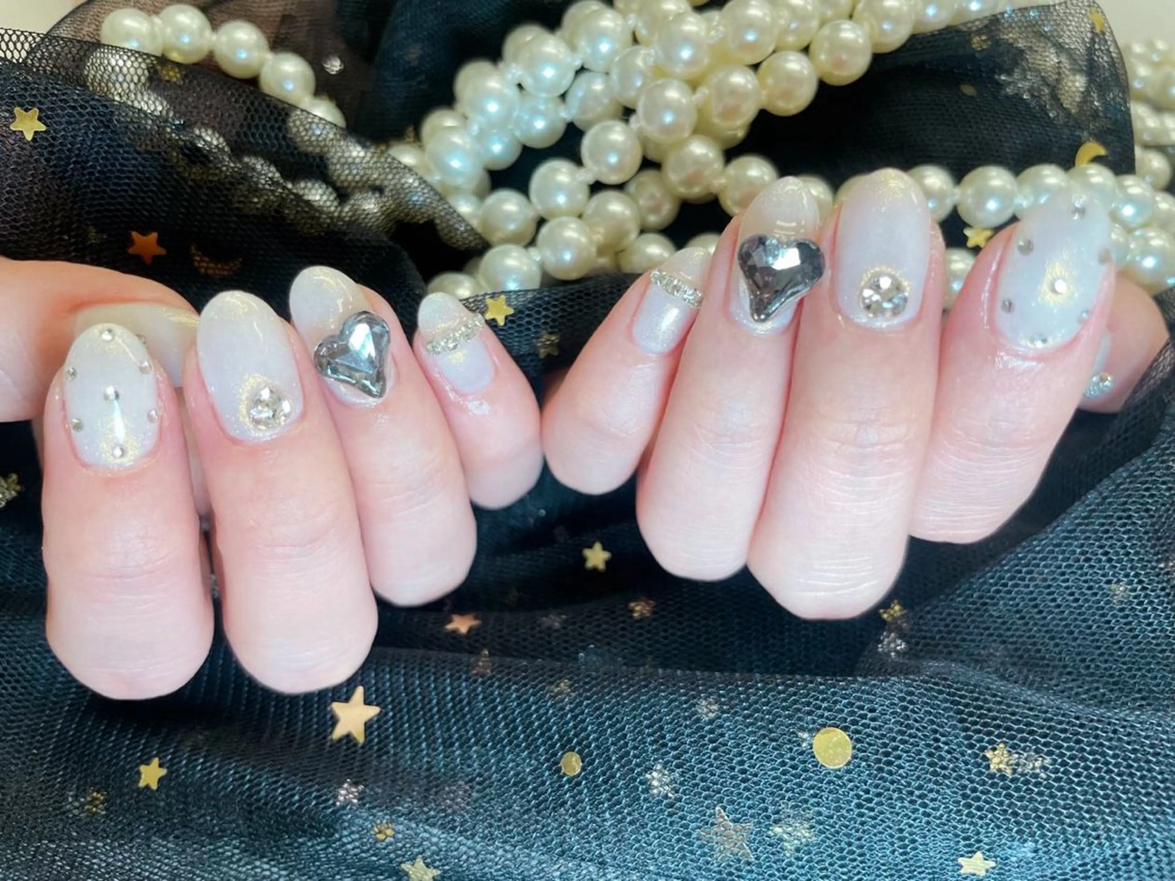 ネイル アートネイル 韓国ネイル 水色 ロングネイル マグネットネイル ハンドネイル ハンドケア NailDemure 【銀座店】のネイルデザイン