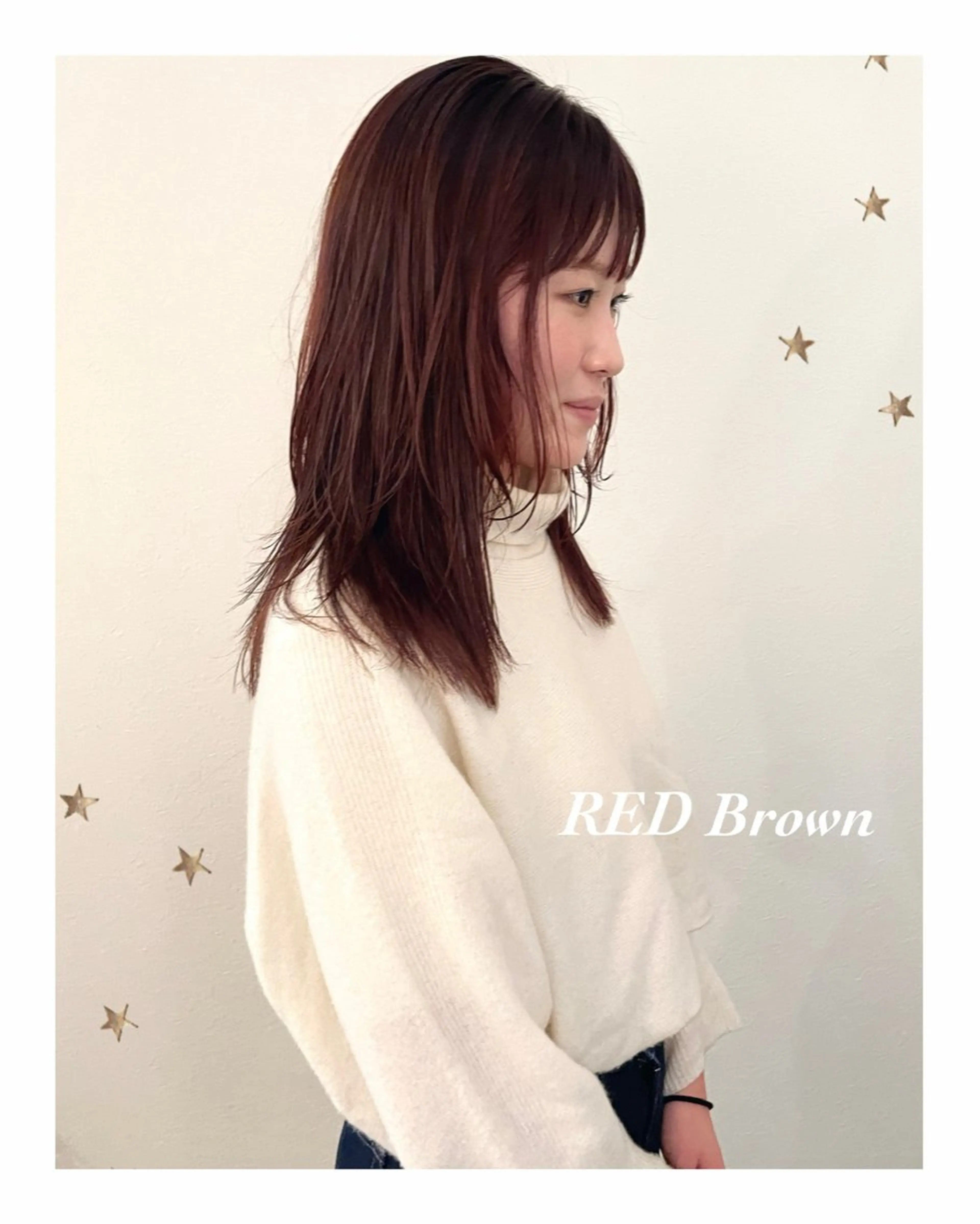 セミロング カラー カット ヘアカラー 市川 千夏のヘアスタイル
