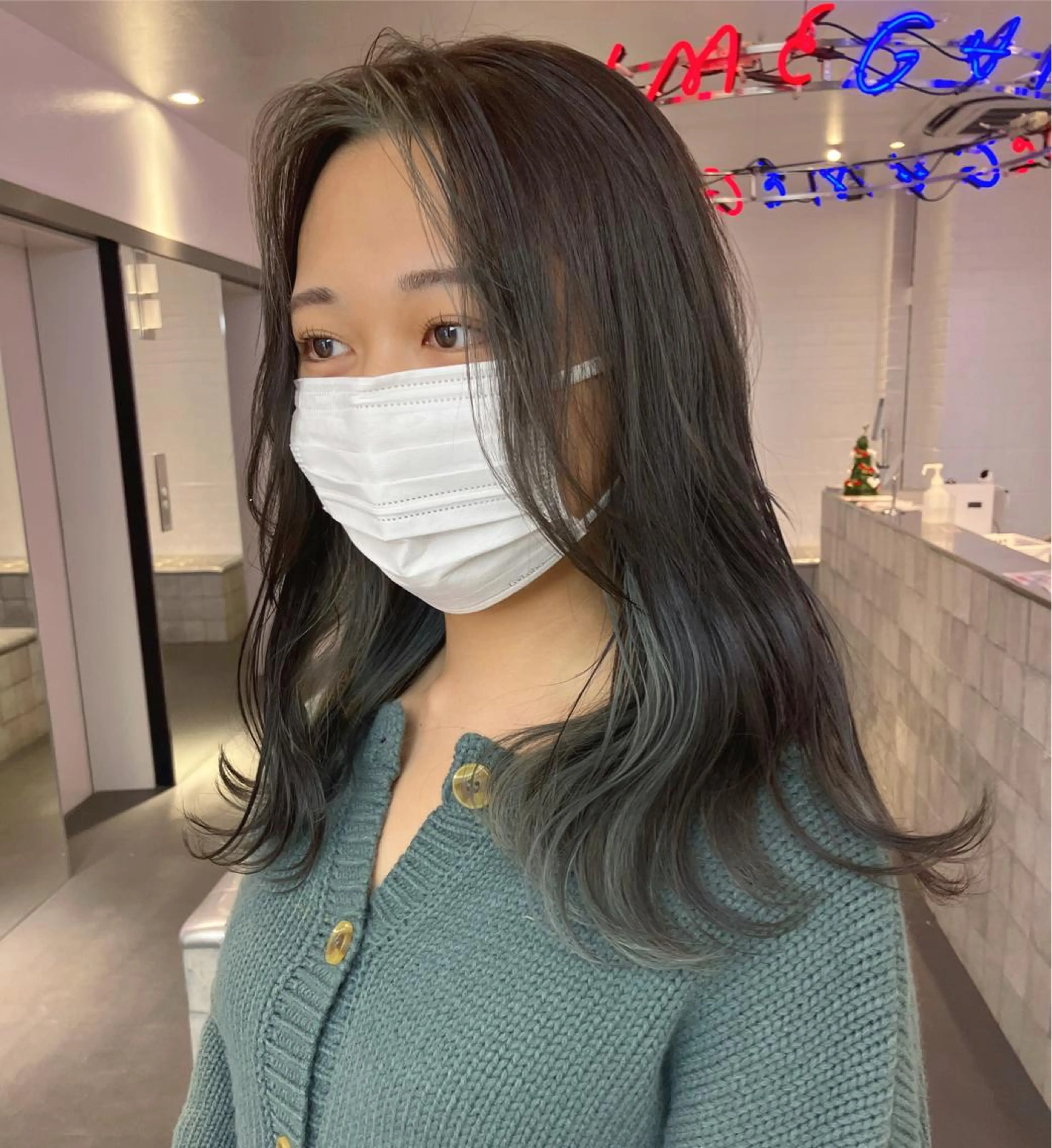 セミロング カラー ヘアカラー トリートメント ヘアセット 🥣ミコト/ウルフ ハイトーン特化🥣のヘアスタイル