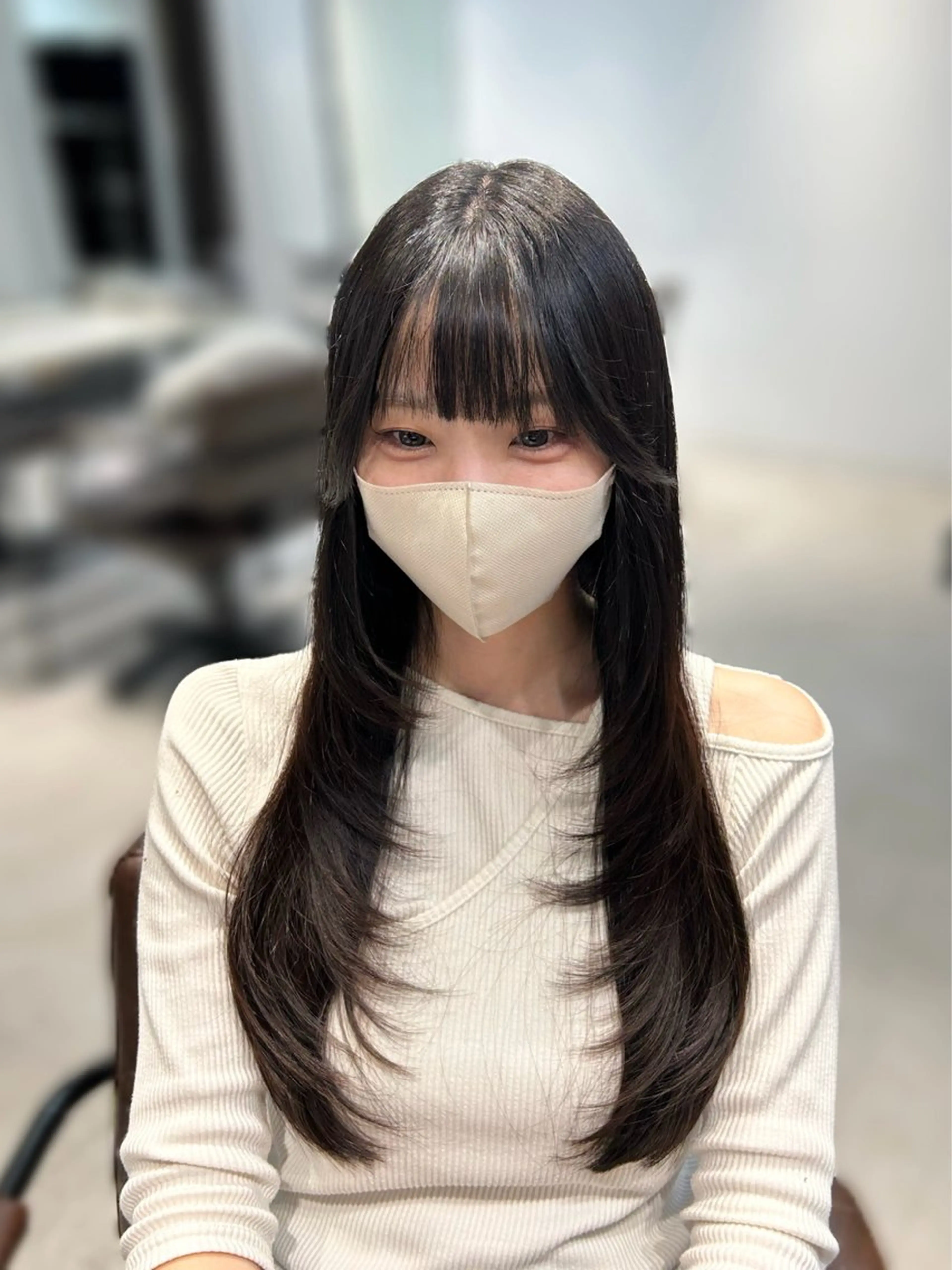 ロング カット トリートメント ninaアイドル前髪 ×透明感🎀のヘアスタイル