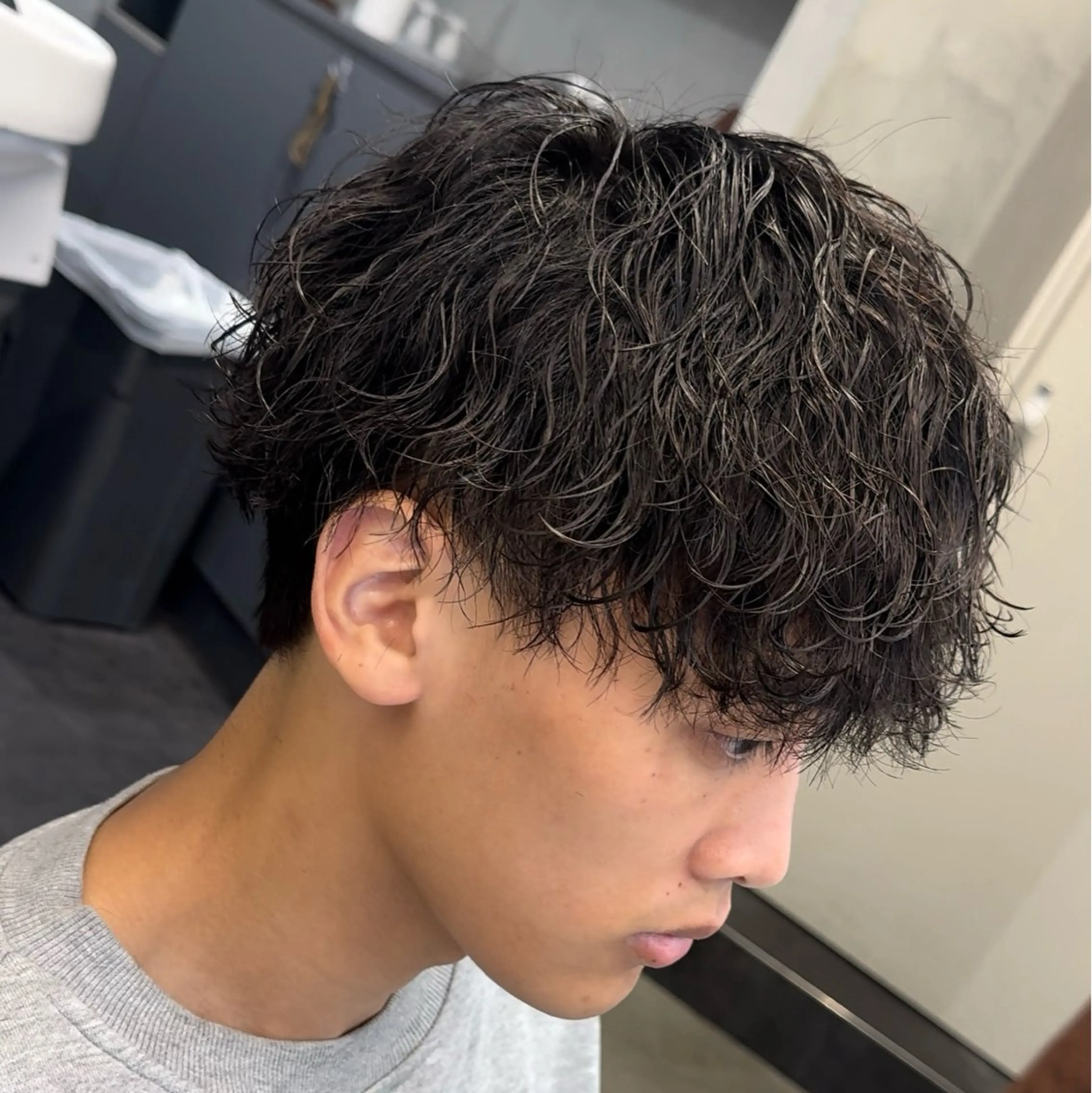 ミディアム パーマ ヘアアレンジ メンズ fifth 石川 凪のヘアスタイル