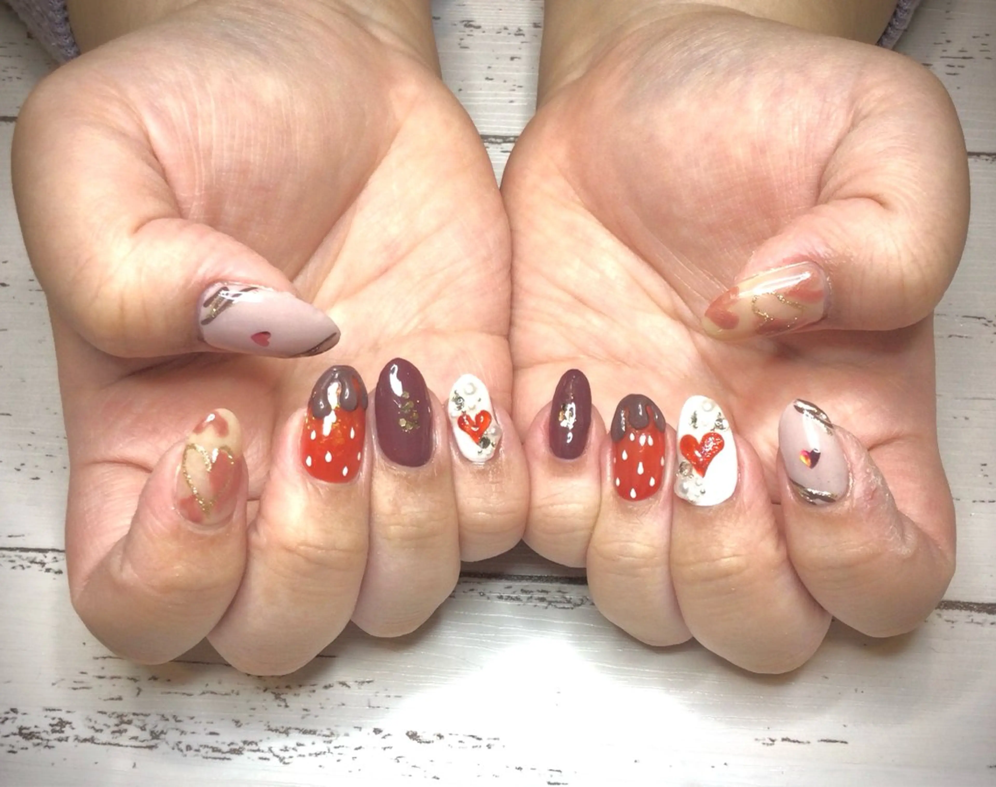 ネイル バレンタイン 💎女性専用💎浅草 /蔵前/押上makiのネイルデザイン