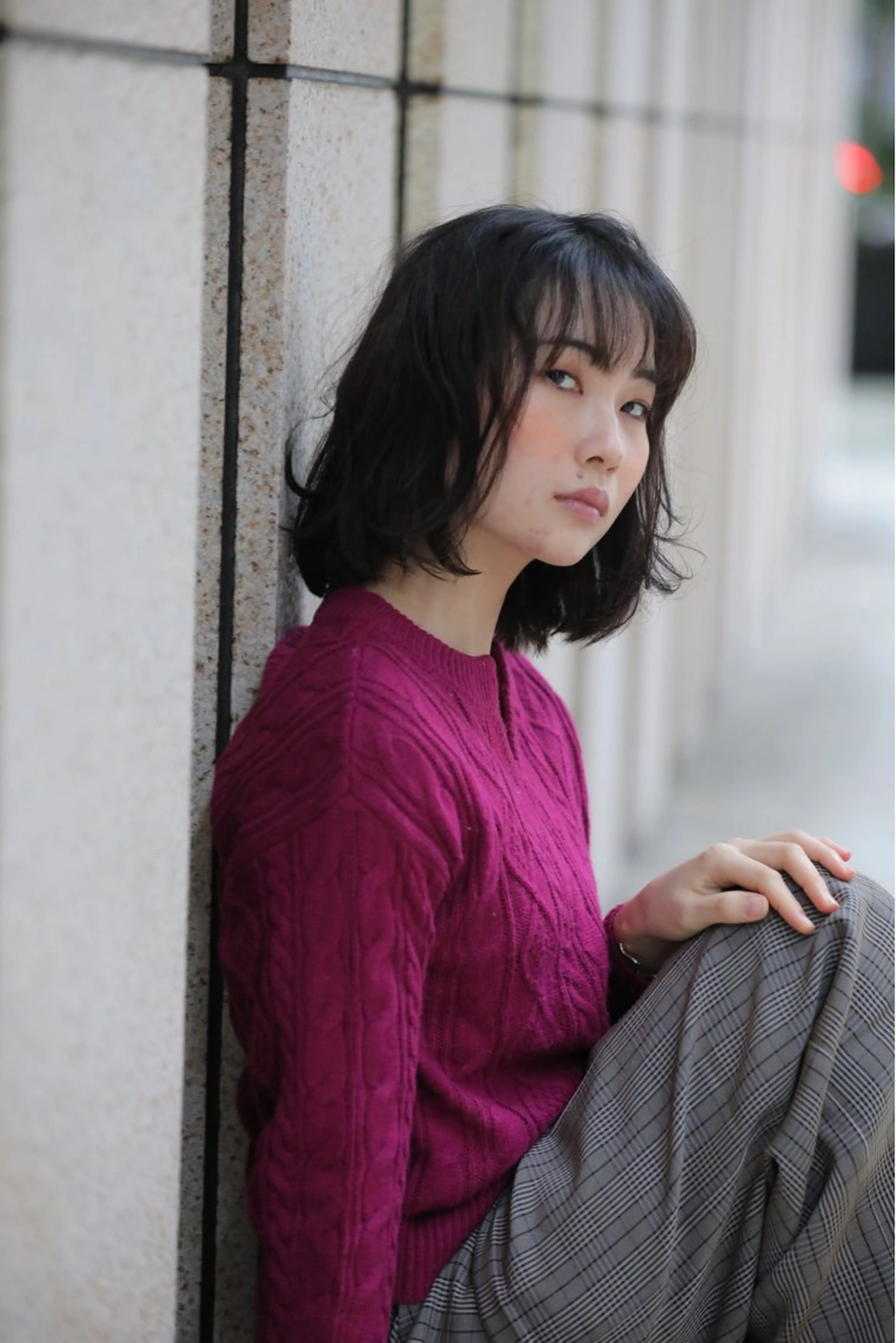 ミディアム ハイライト 髪質改善 小顔カット Endearing 銀座/レイヤーカットのヘアスタイル