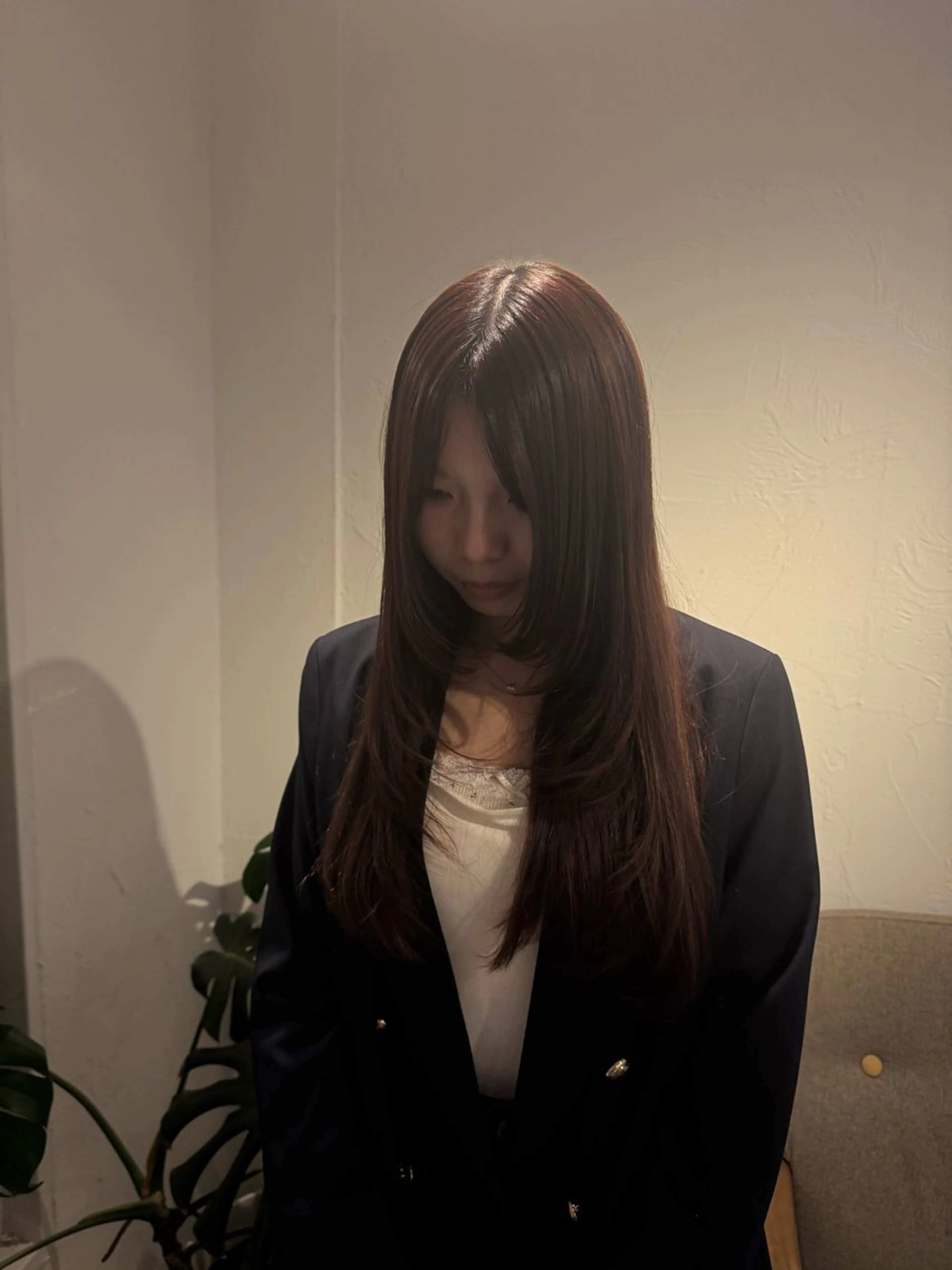 ロング 顔周りカット レイヤーカット 甲斐 文彩のヘアスタイル