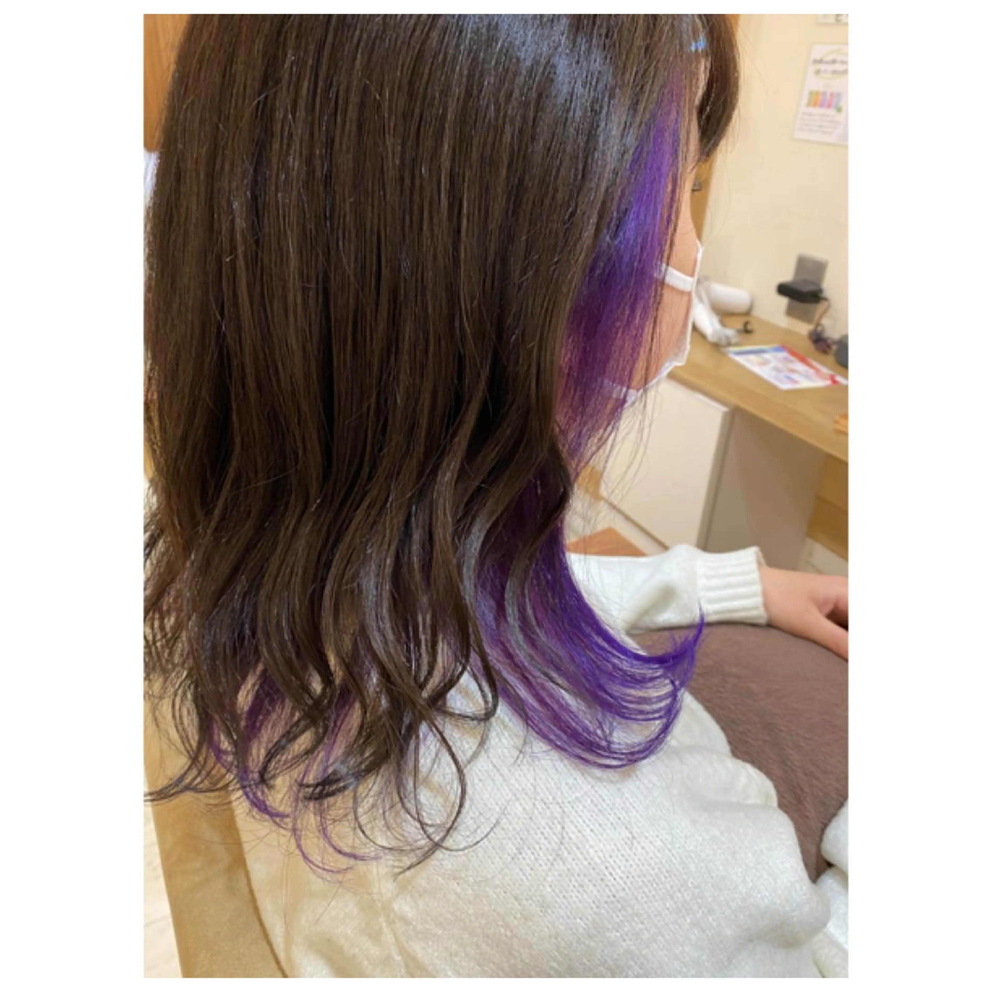 ロング カラー インナーカラー カット ヘアカラー 岩間 香純のヘアスタイル