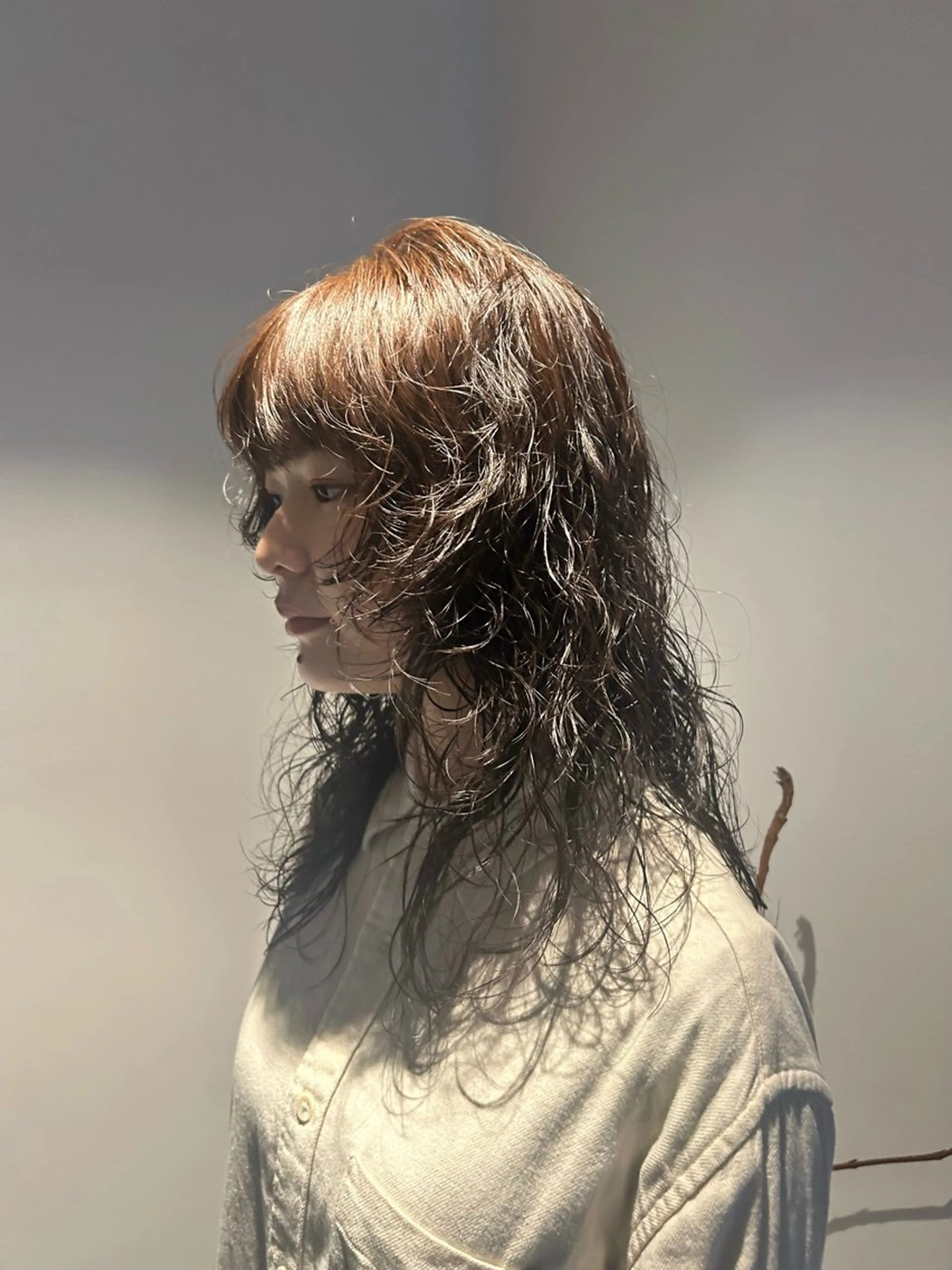 ロング カラー ブラウンカラー yokoyama hinanoのヘアスタイル