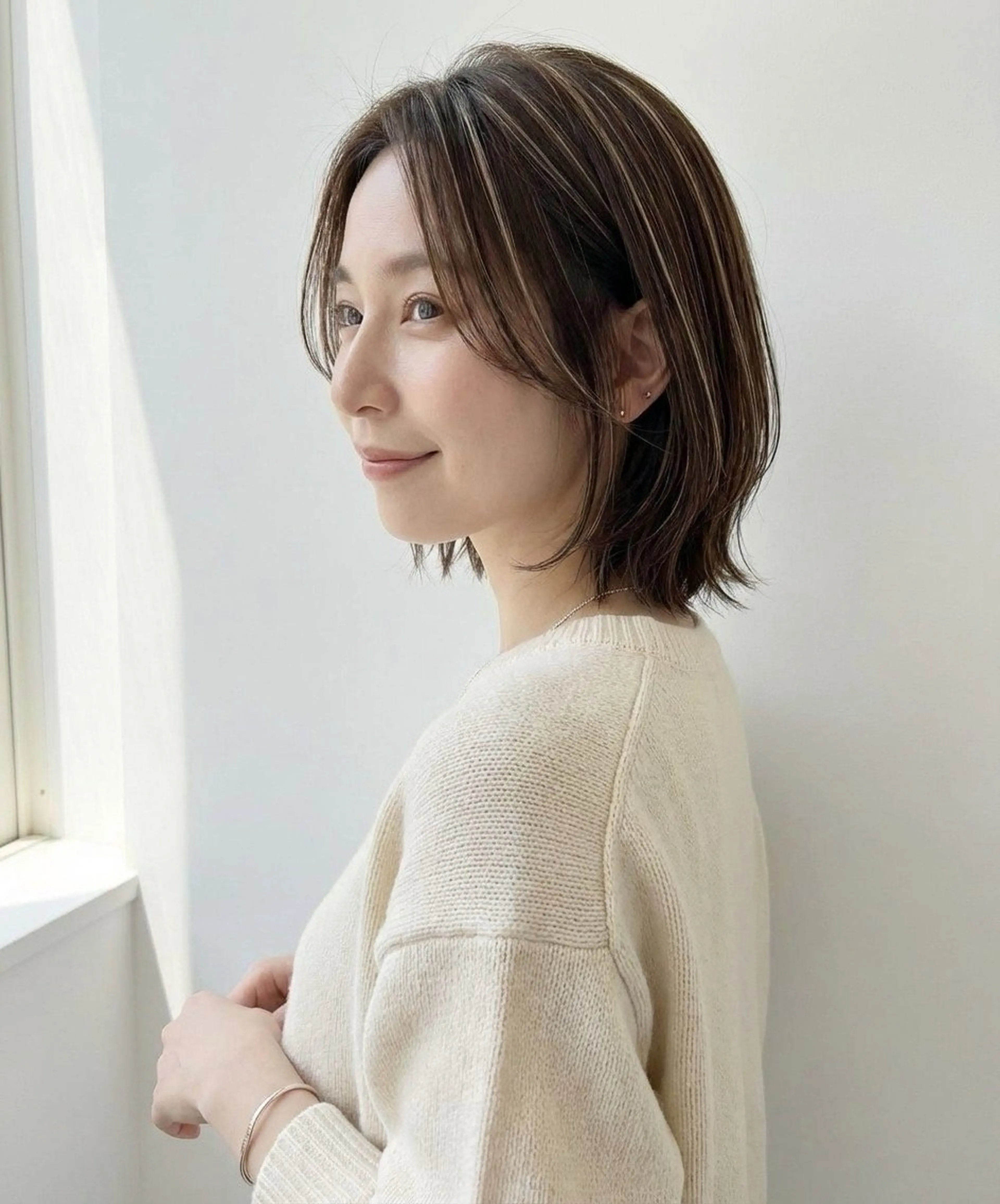 ミディアム 白髪ぼかし/清水 和馬のヘアスタイル