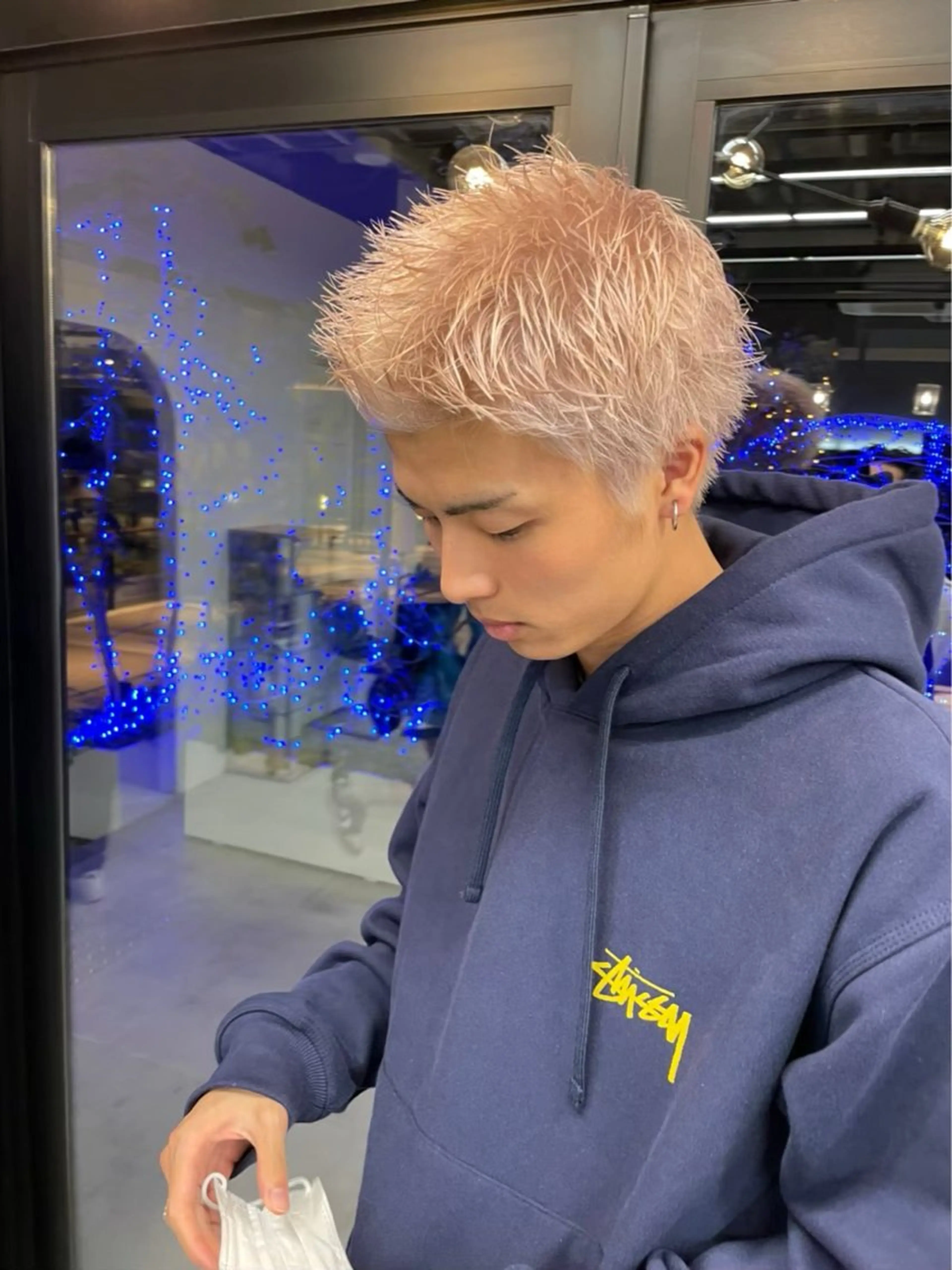 ショート ⚡メンズパーマフ ェードカットTomyのヘアスタイル
