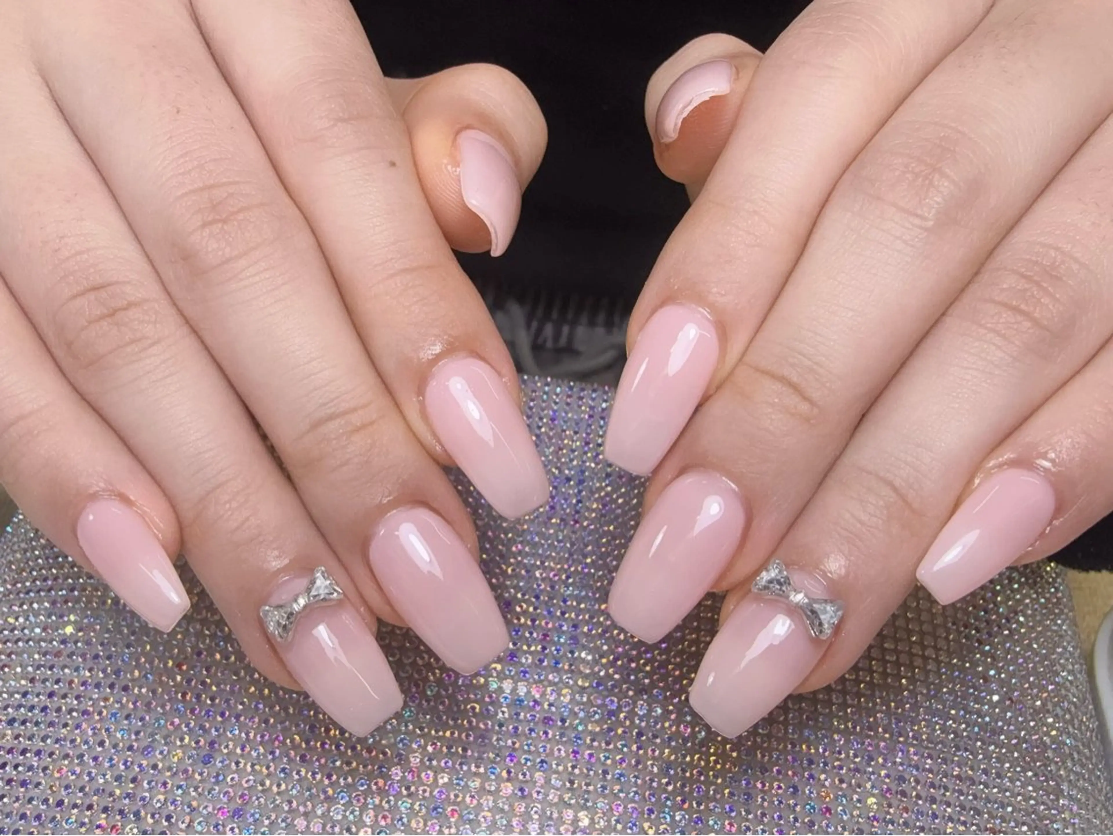 ネイル オーロラネイル チークネイル 長さ出し フットネイル フレンチネイル ハンドネイル Yu  Ki ネイルのネイルデザイン