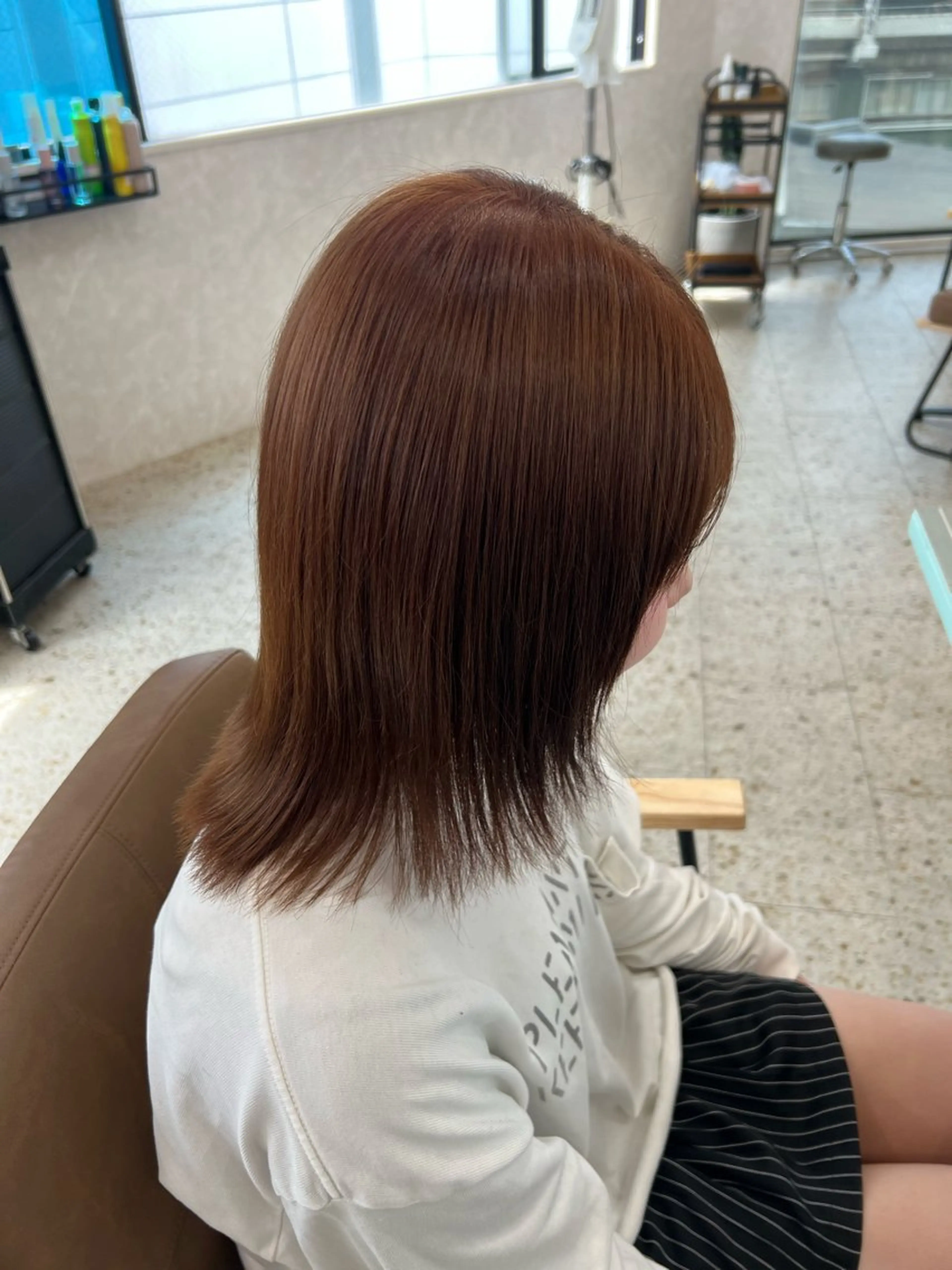 ミディアム カラー ブリーチ ブラウンカラー ダブルカラー ブリーチなしカラー 近藤 叶大のヘアスタイル