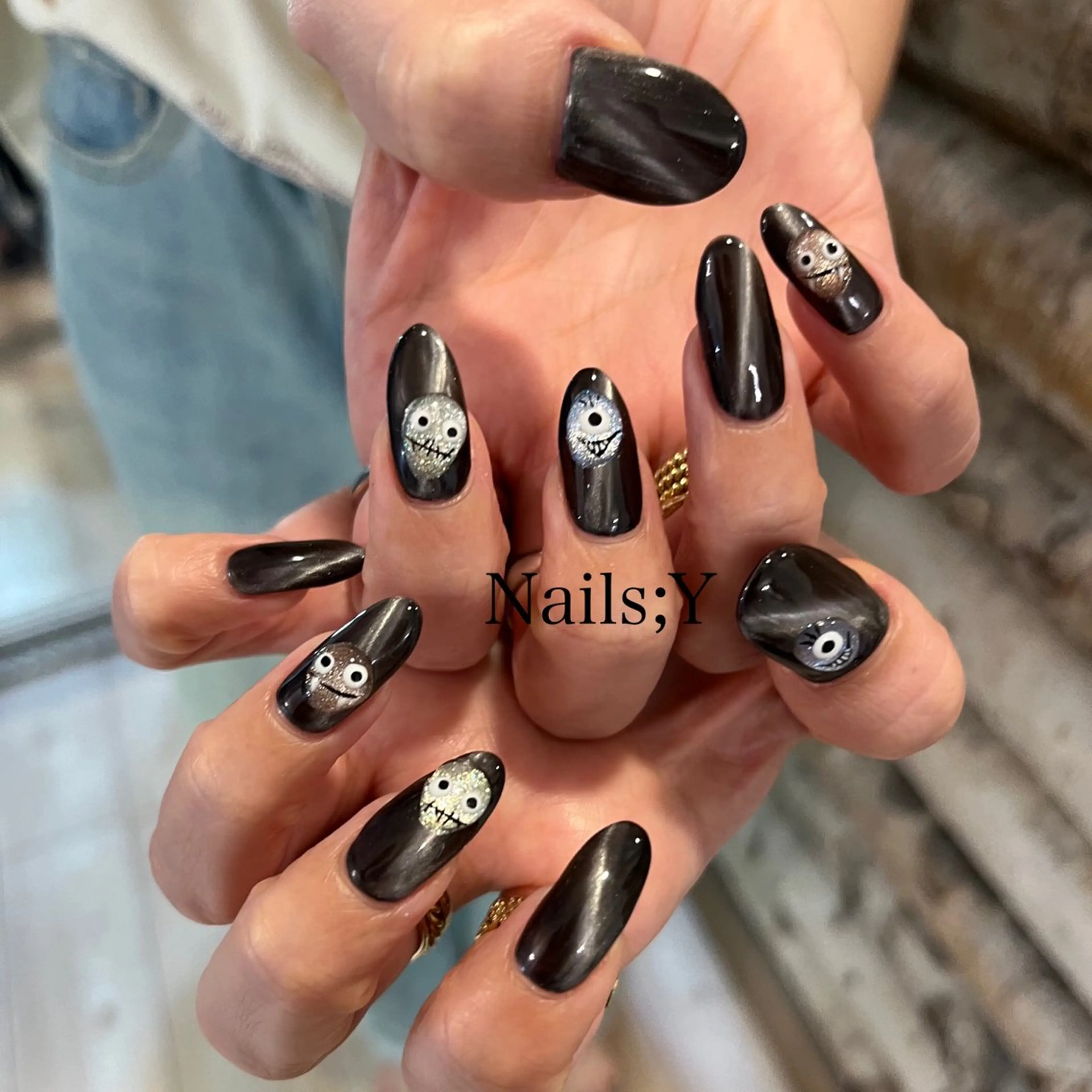 ネイル ジェルネイル ハロウィン マグネットネイル パラジェル ハンドネイル yo koのネイルデザイン