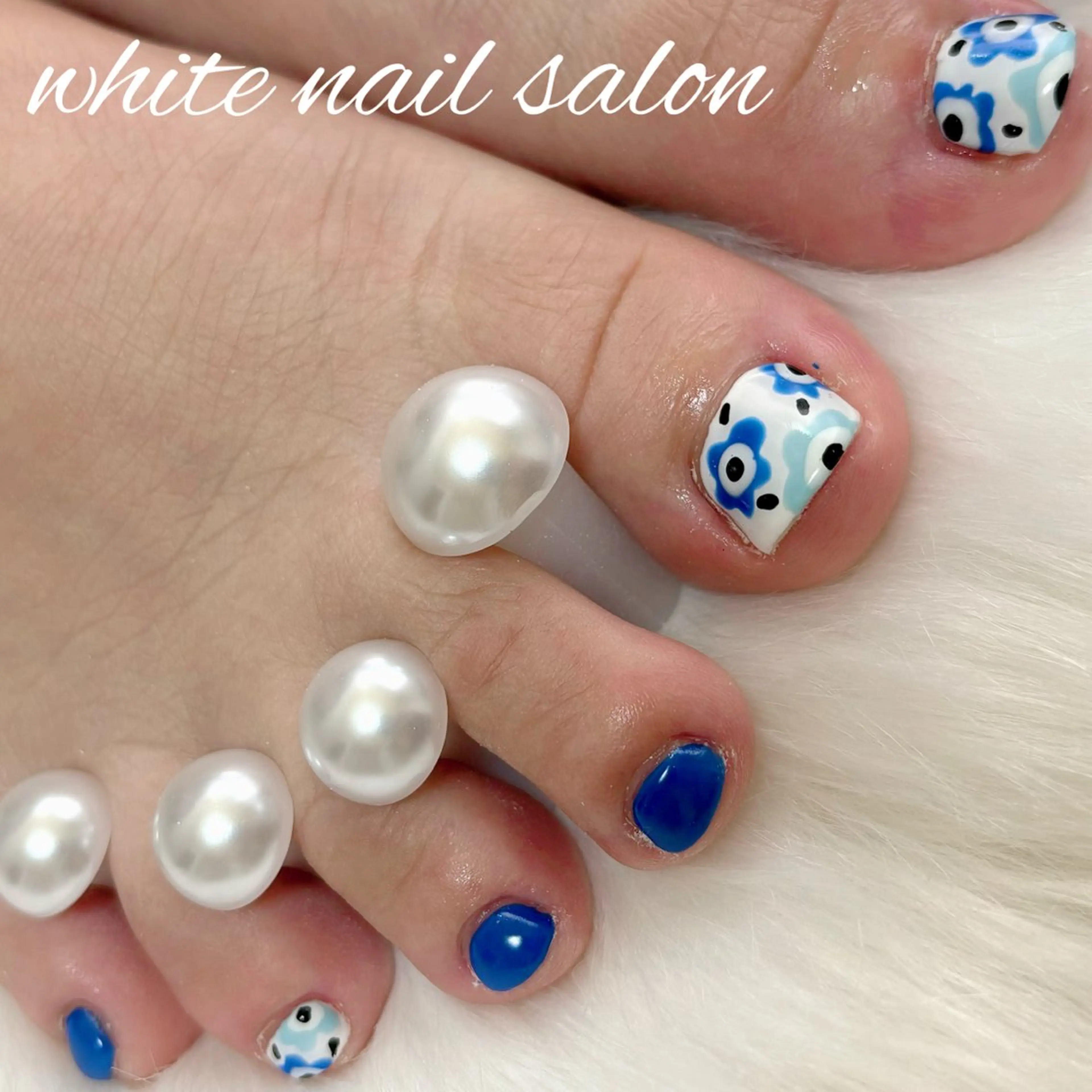 ネイル ホワイト フットネイル white nail salonのネイルデザイン
