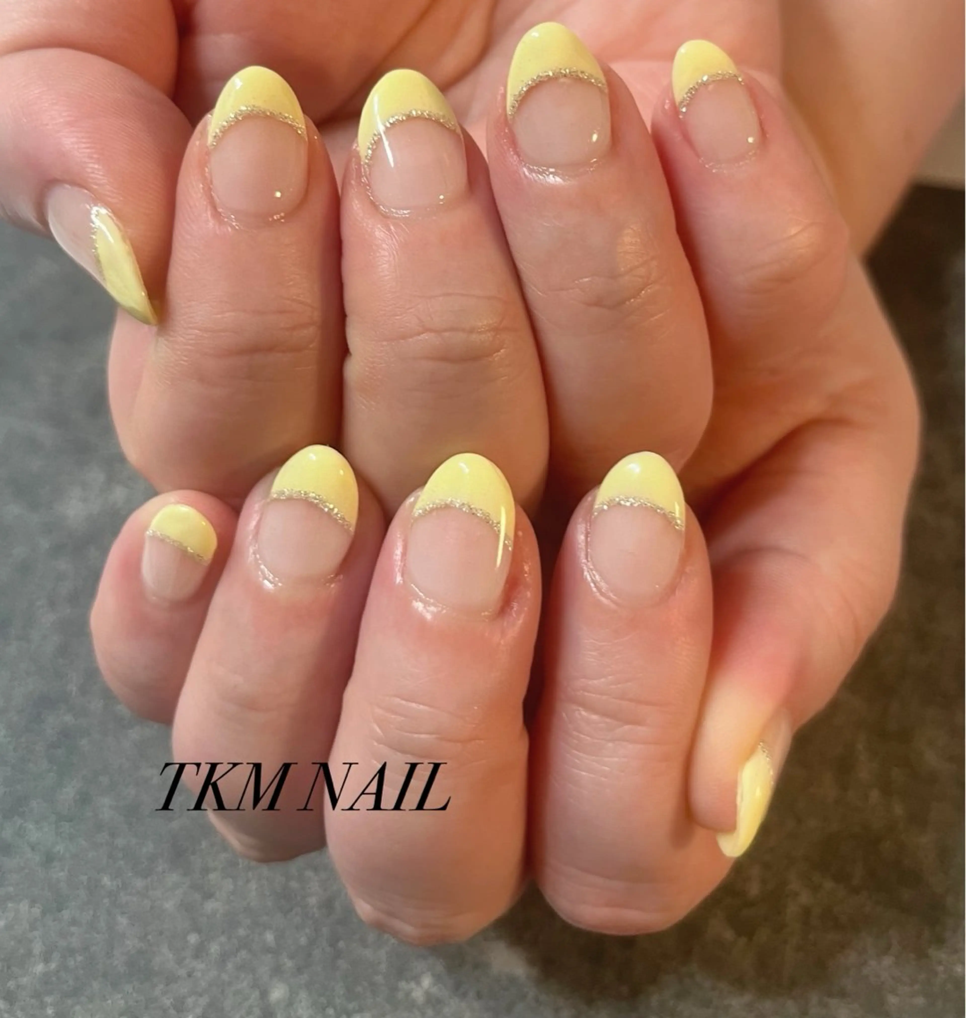 ネイル パステルネイル シンプルネイル 黄色 ______ TKM  NAILのネイルデザイン