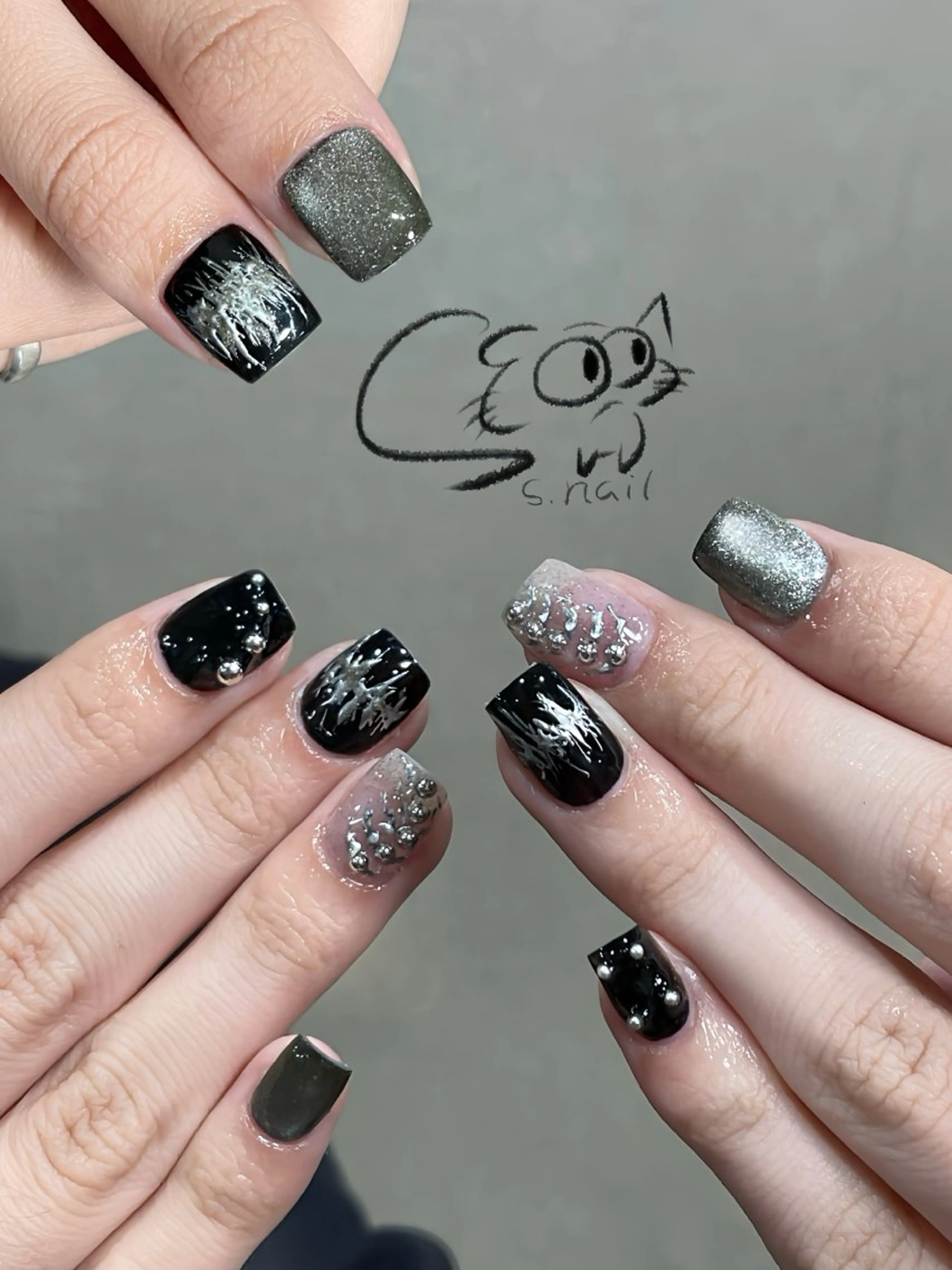 ネイル チークネイル フレンチネイル グラデーション マグネットネイル ワンカラーネイル S.nail _のネイルデザイン