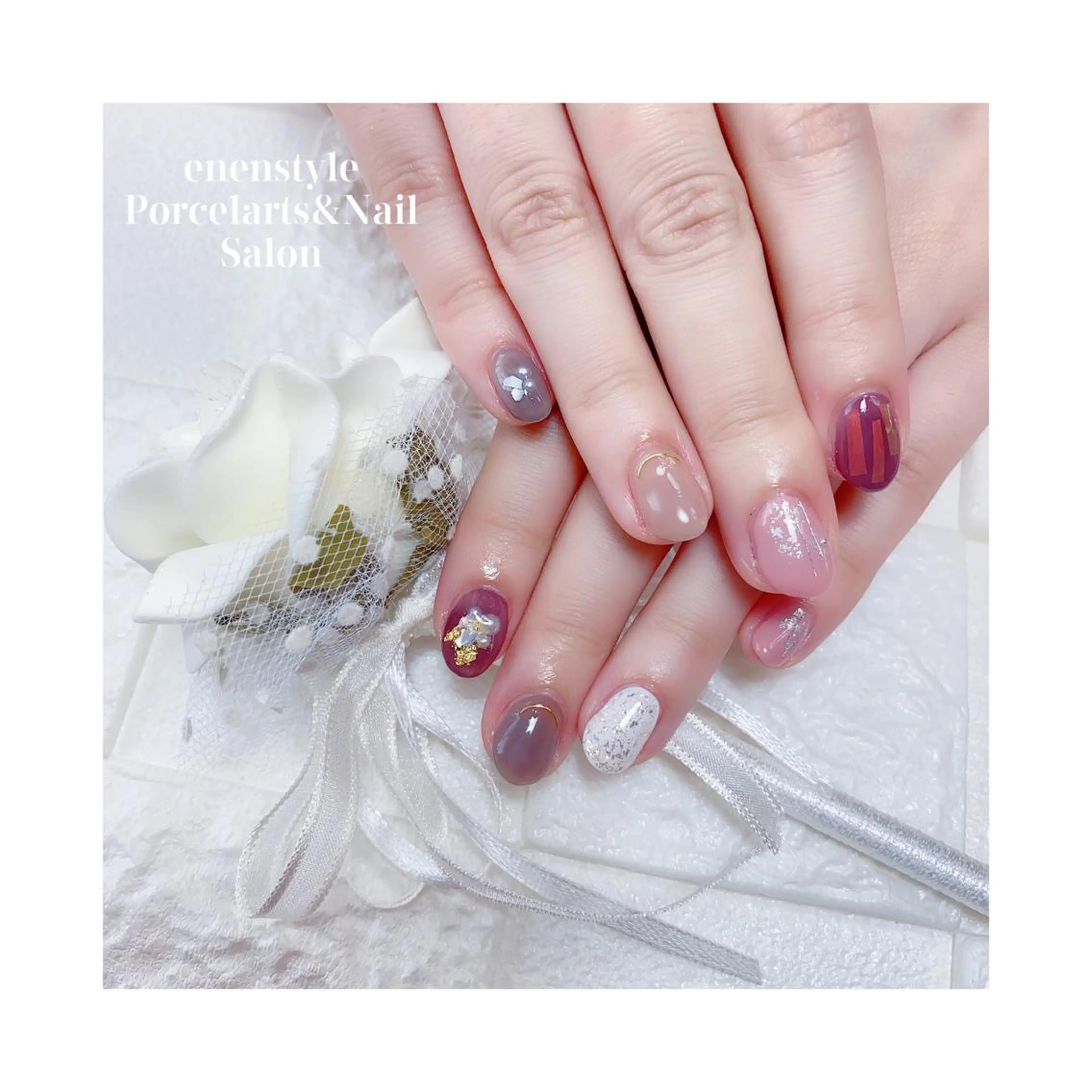 ショート ネイル ハンドネイル 👑enen style👑のネイルデザイン