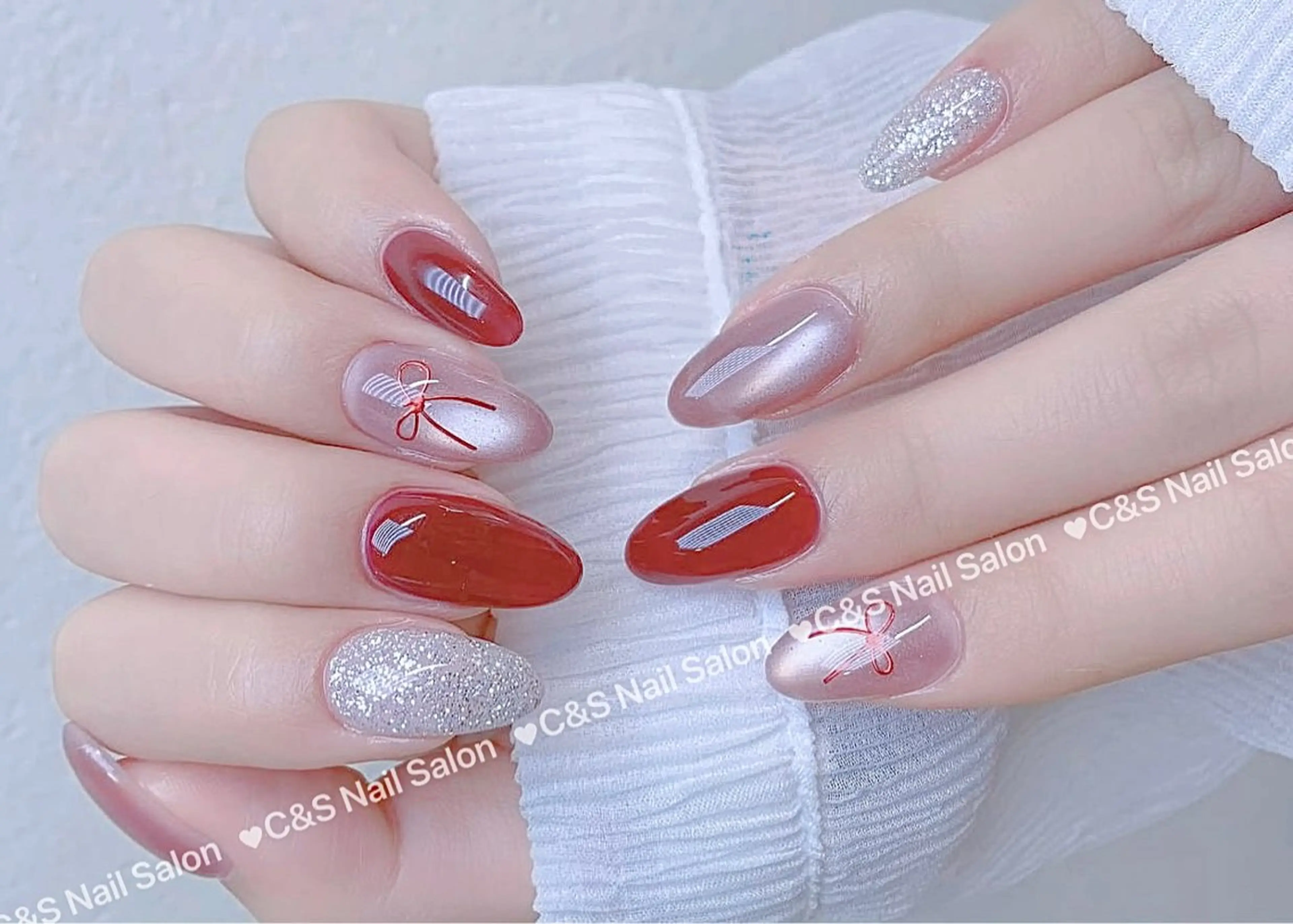 ネイル チークネイル 長さ出し フットネイル フレンチネイル ジェルネイル ハンドネイル C&S  Nail Salonのネイルデザイン