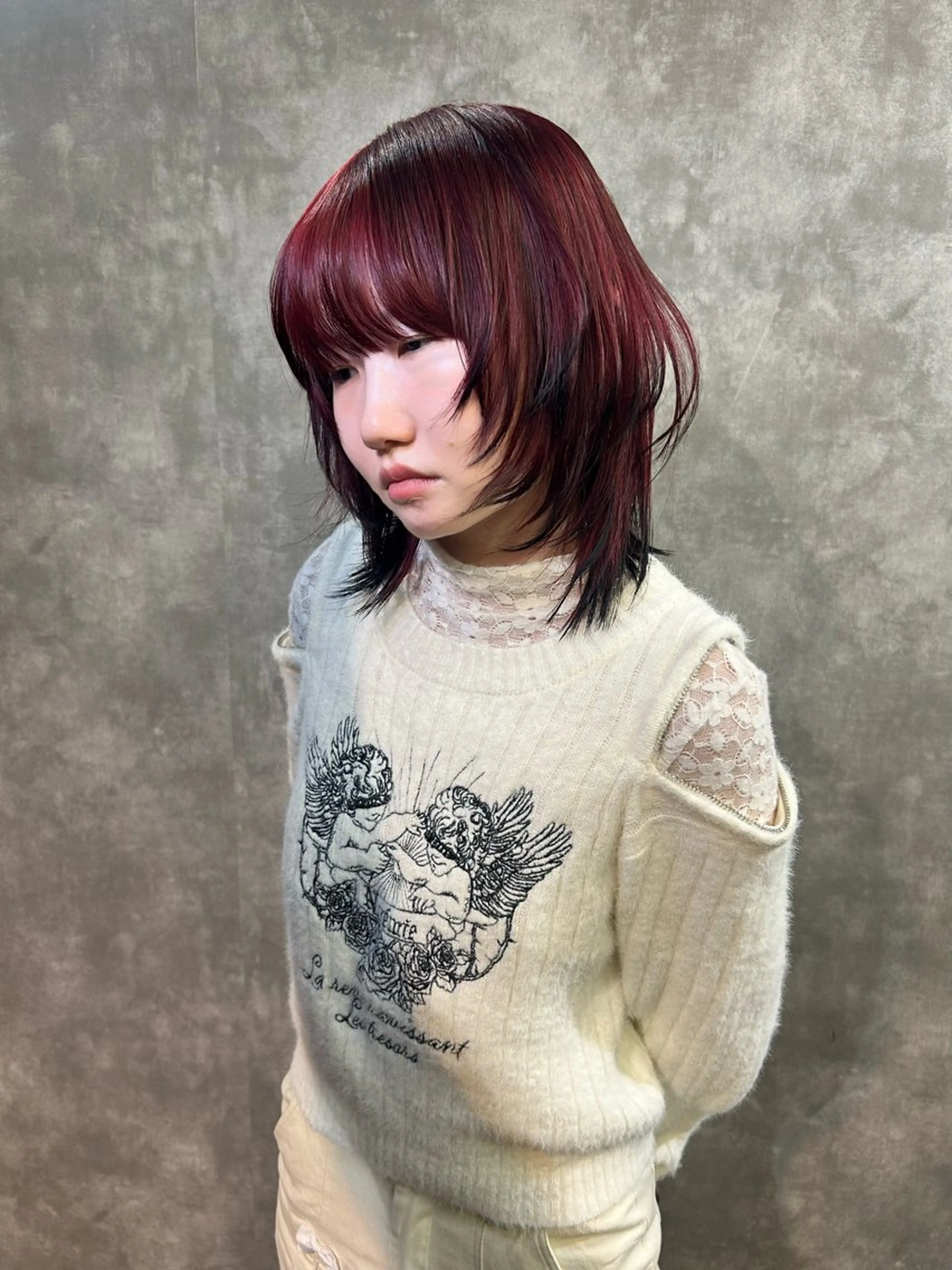 ミディアム ヘアカラー 鈴木 華奈のヘアスタイル