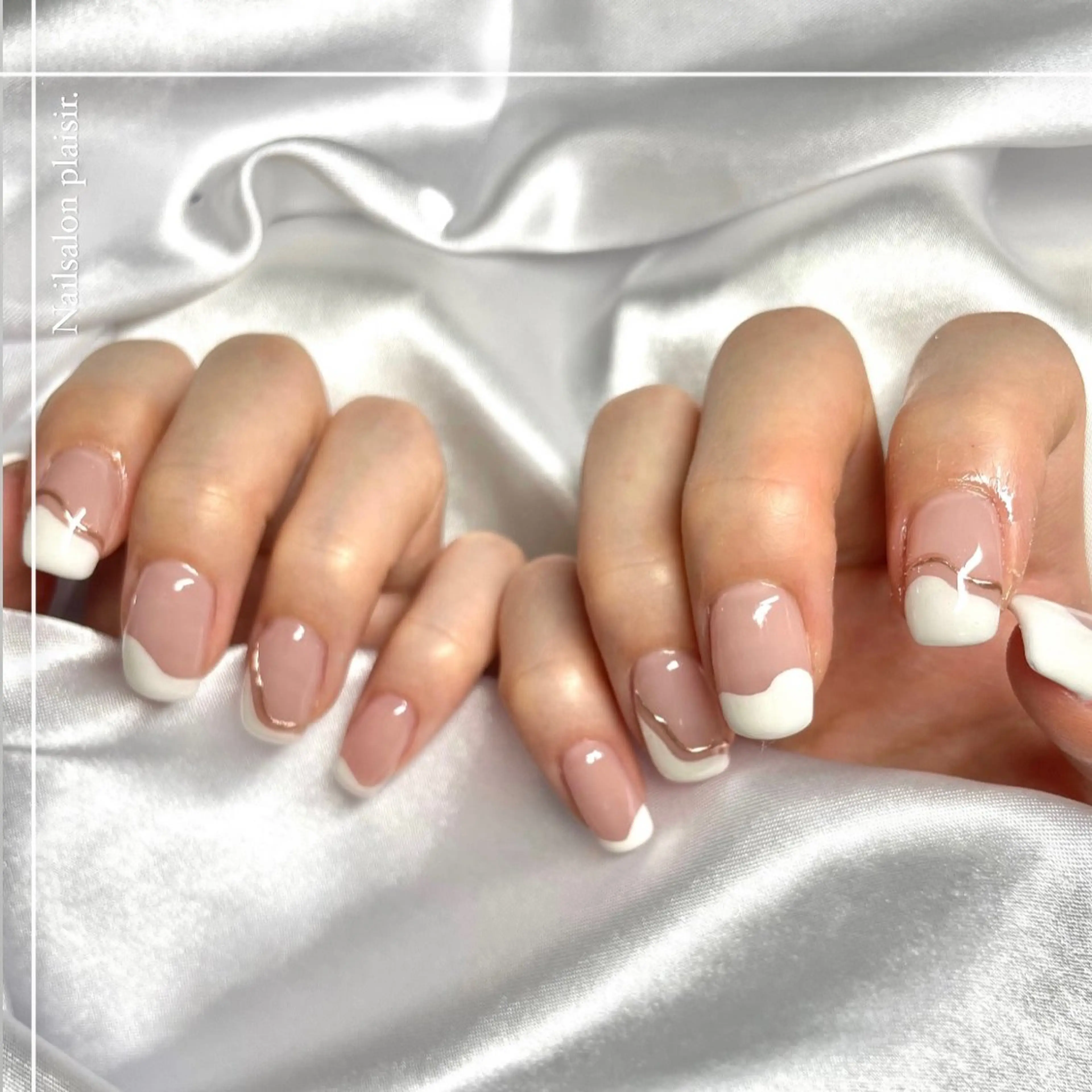 ネイル フレンチネイル ワンホンネイル ハンドネイル Nallsalon Plaisirbeauty所属・Plaisir beautyのネイルデザイン