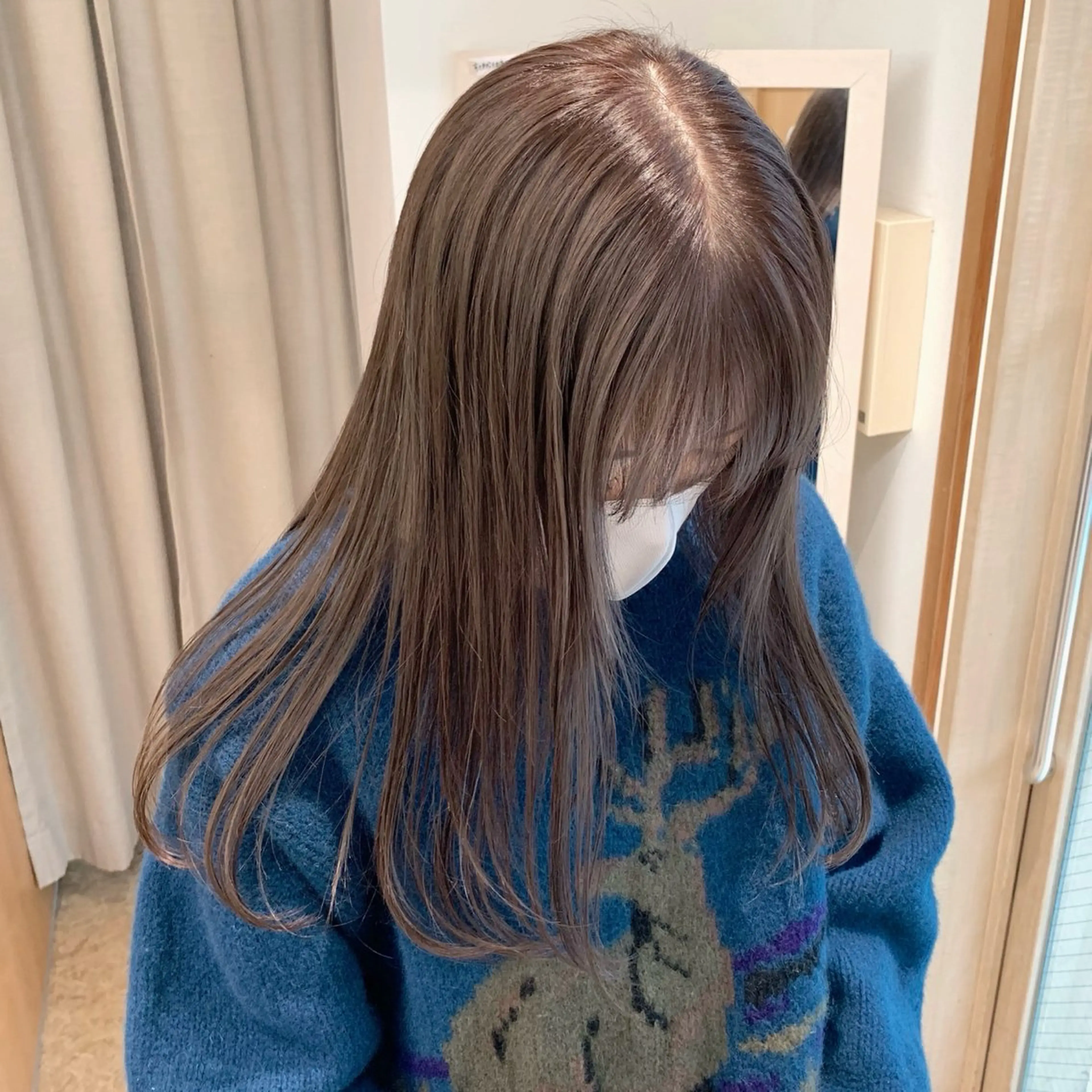 ロング カラー ヘアアレンジ ベージュカラー ミルクティーベージュ パーマ/暖色/ボブ イワタテ🇰🇷のヘアスタイル