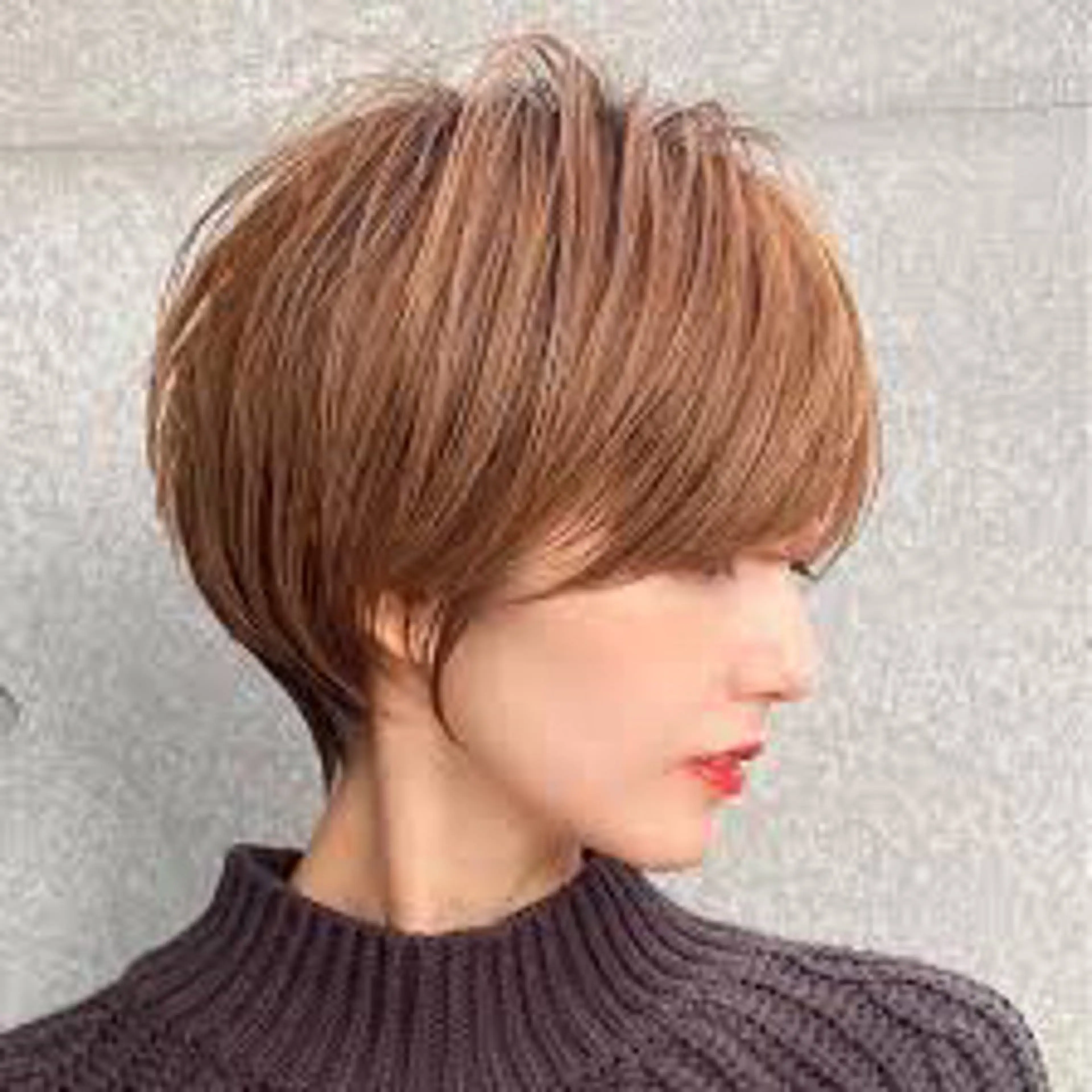 ショート ショートヘア レイヤー 艶々カラーのヘアスタイル