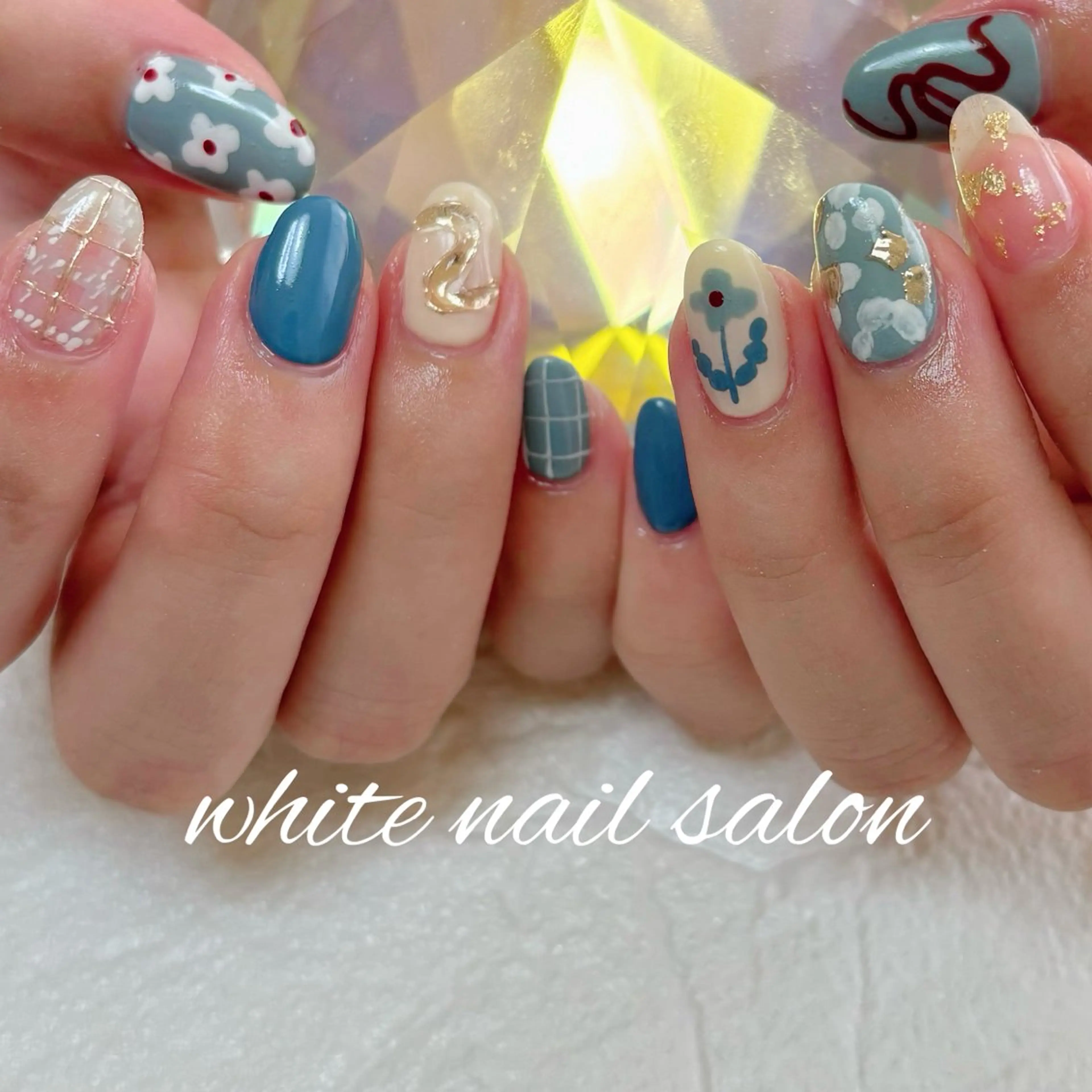 ネイル フットネイル 持ち込み ハンドネイル white nail salonのネイルデザイン