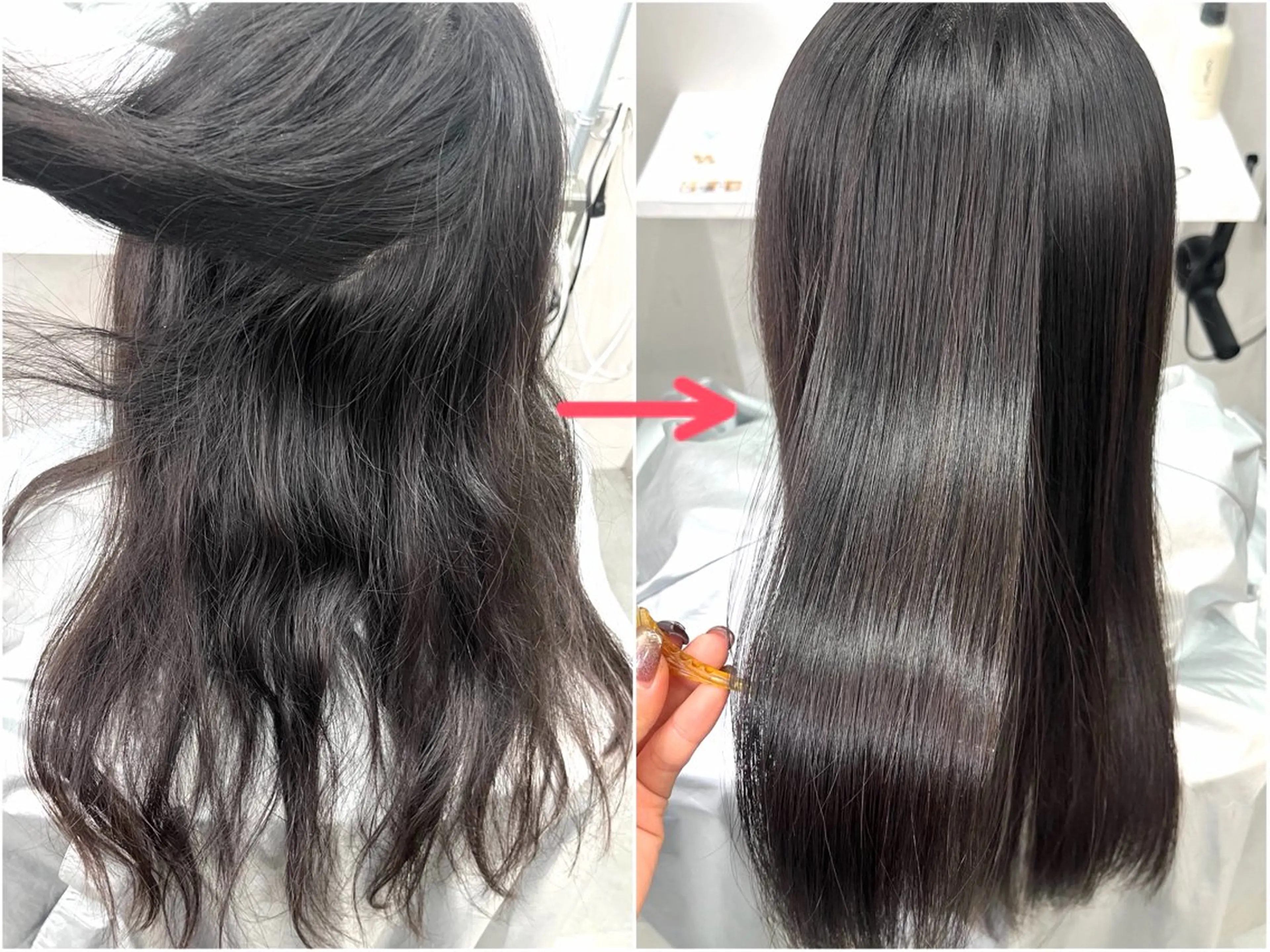 ロング 酸性ストレート 山下 明子のヘアスタイル