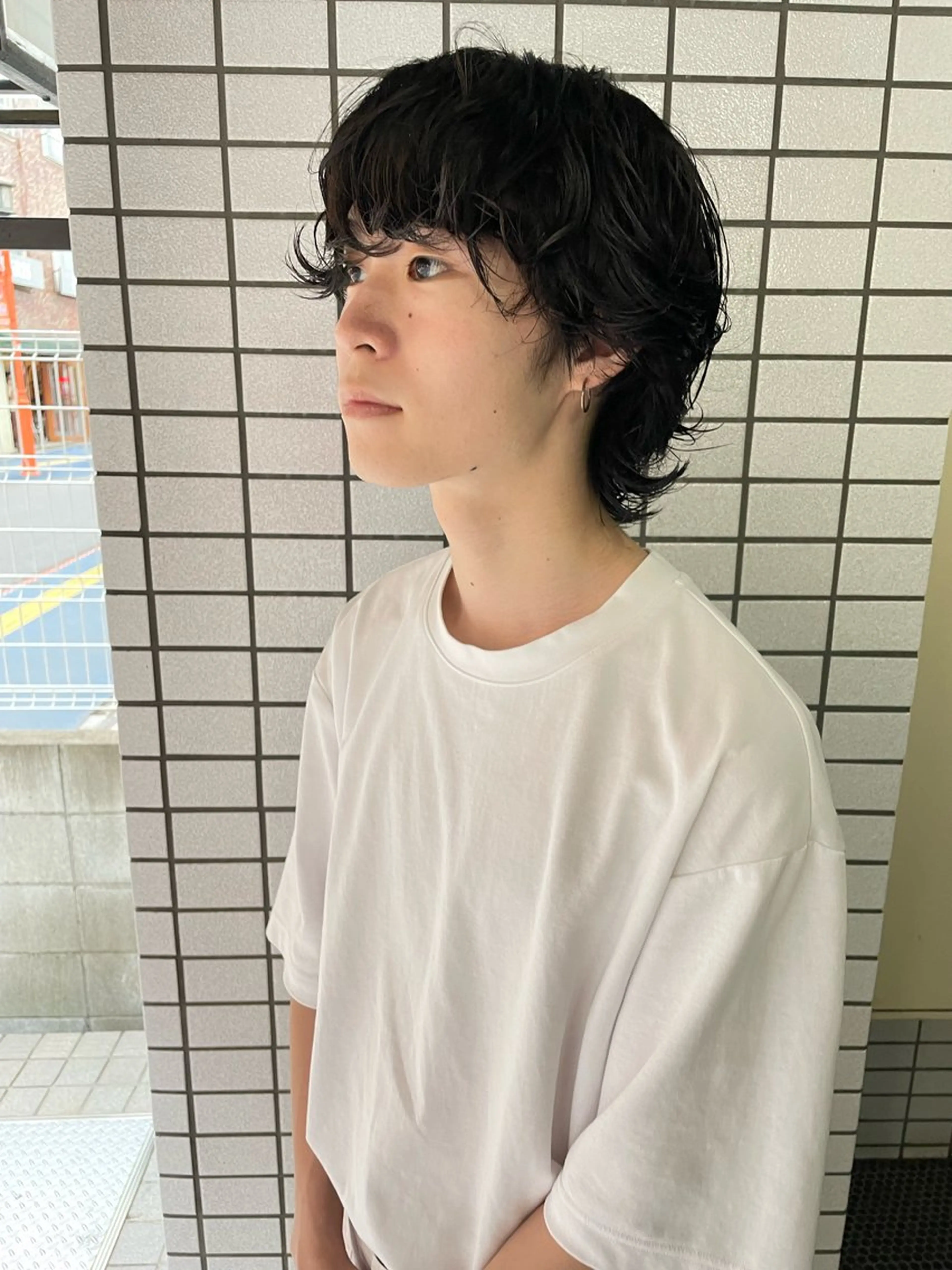 ミディアム パーマ メンズ ミディアムパーマ メンズパーマ ニュアンスパーマ カット パーマ トリートメント ヘッドスパ ruki yabeのヘアスタイル