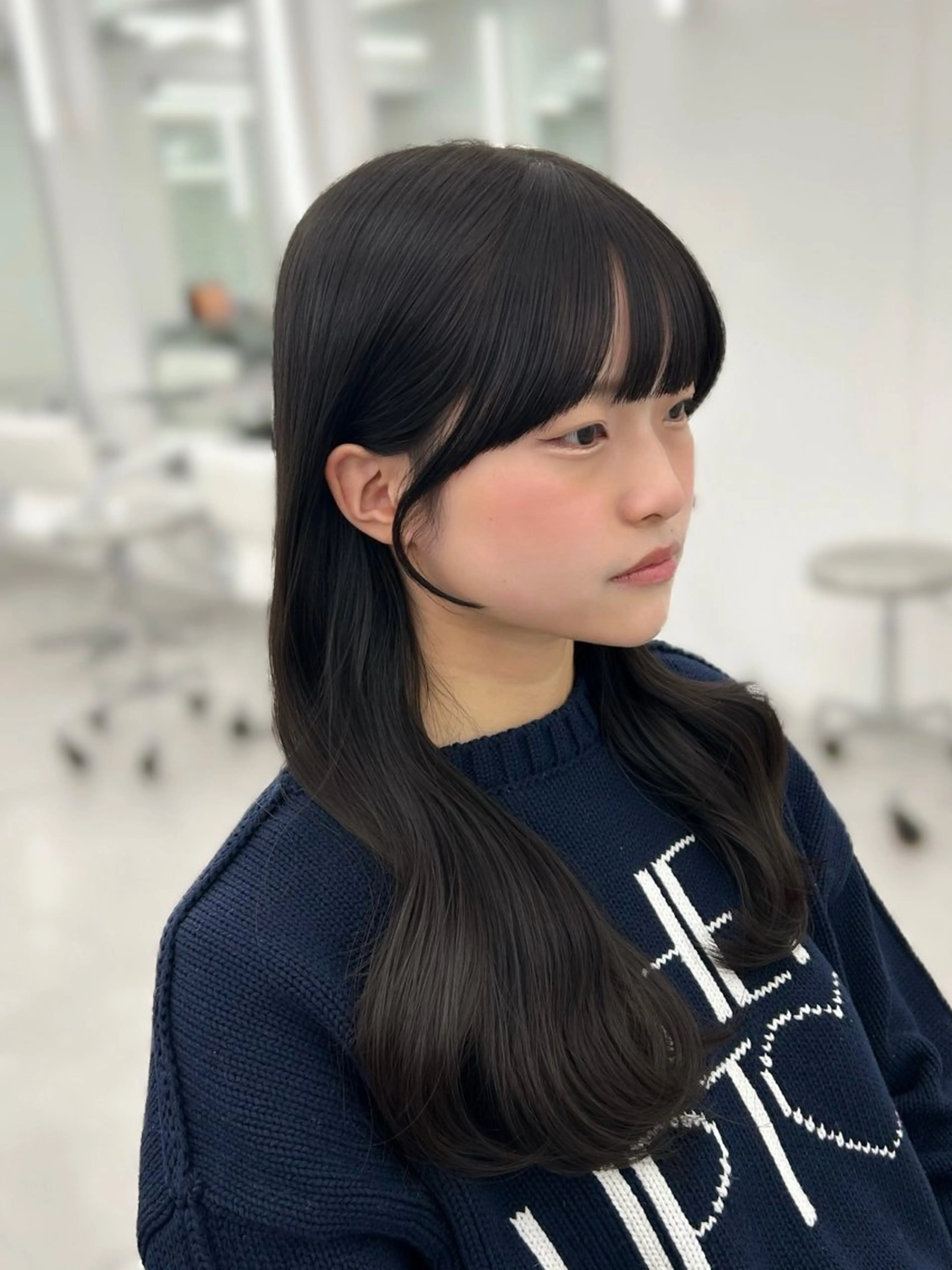 セミロング 顔周りカット 小顔カット カット ヘアカラー トリートメント 韓国ヘア/顔周り ヘアセット/加藤優里のヘアスタイル