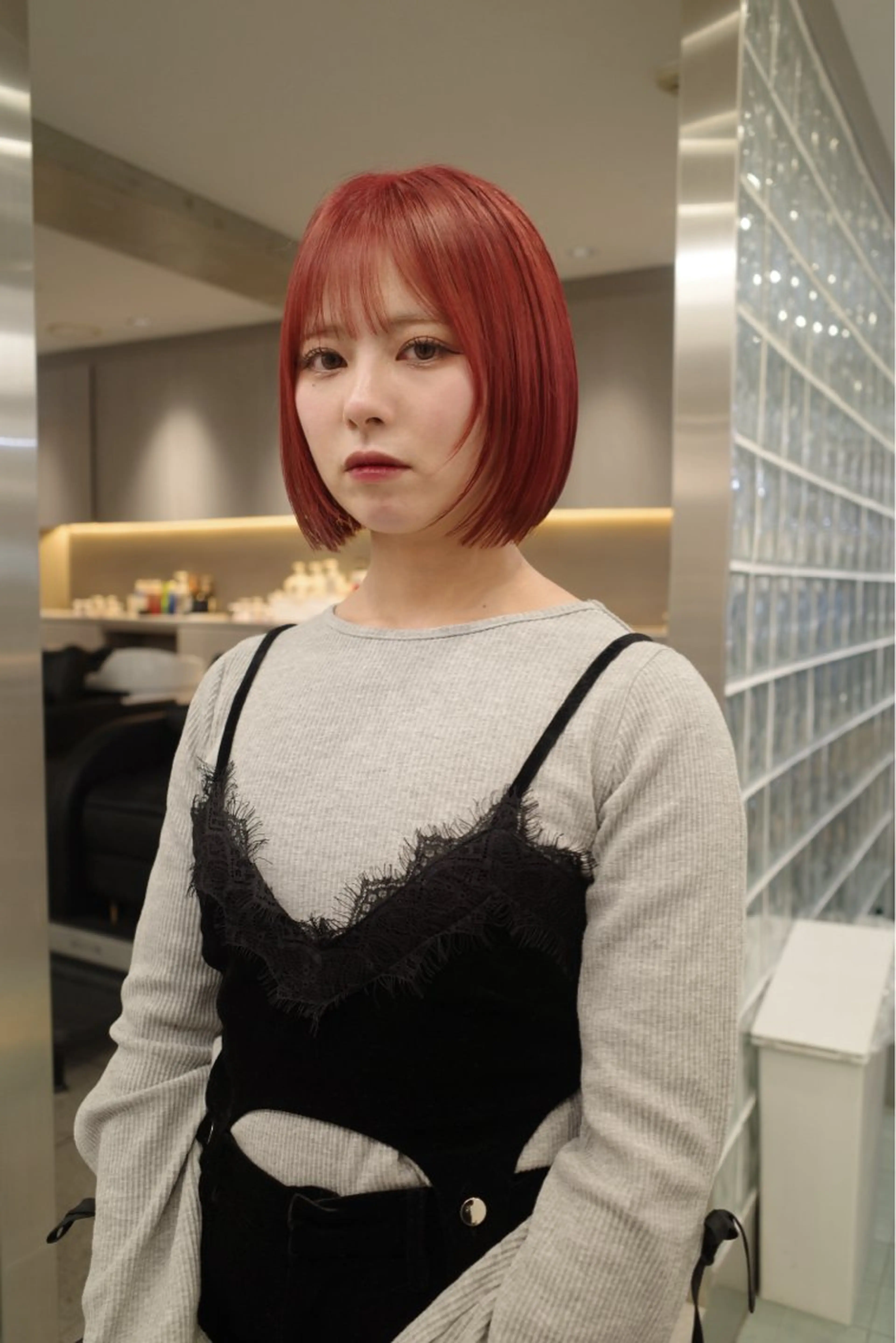 ミディアム ハイトーンカラー 優海のヘアスタイル