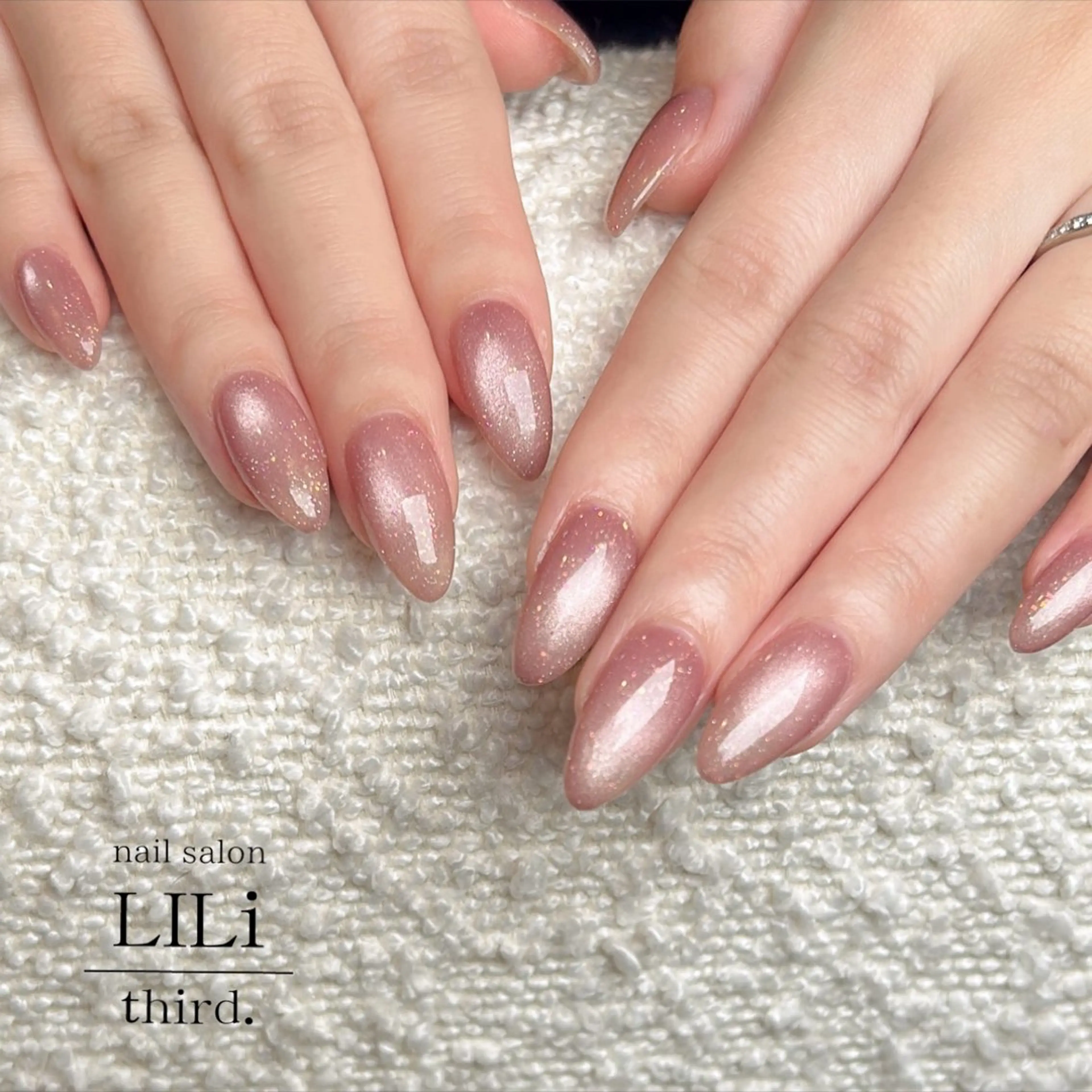 ネイル ラメ(グリッター) マグネットネイル ピンク 春ネイル ハンドネイル Saya ᵕ̈*のネイルデザイン