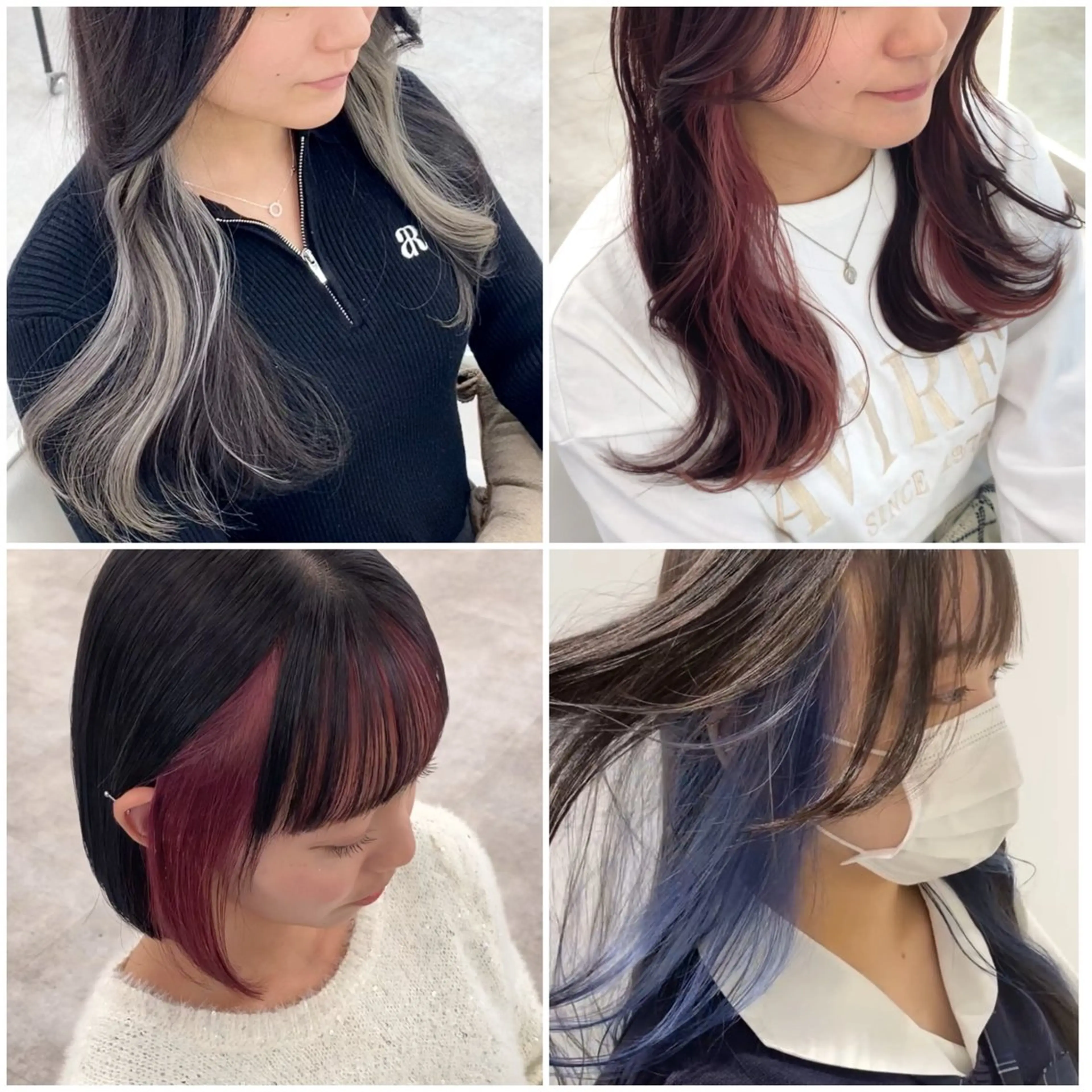 カラー ブリーチ イヤリングカラー ハイトーンカラー インナーカラー エクステ 🇰🇷韓国ヘア🎀 レイヤー🤍MOEのヘアスタイル