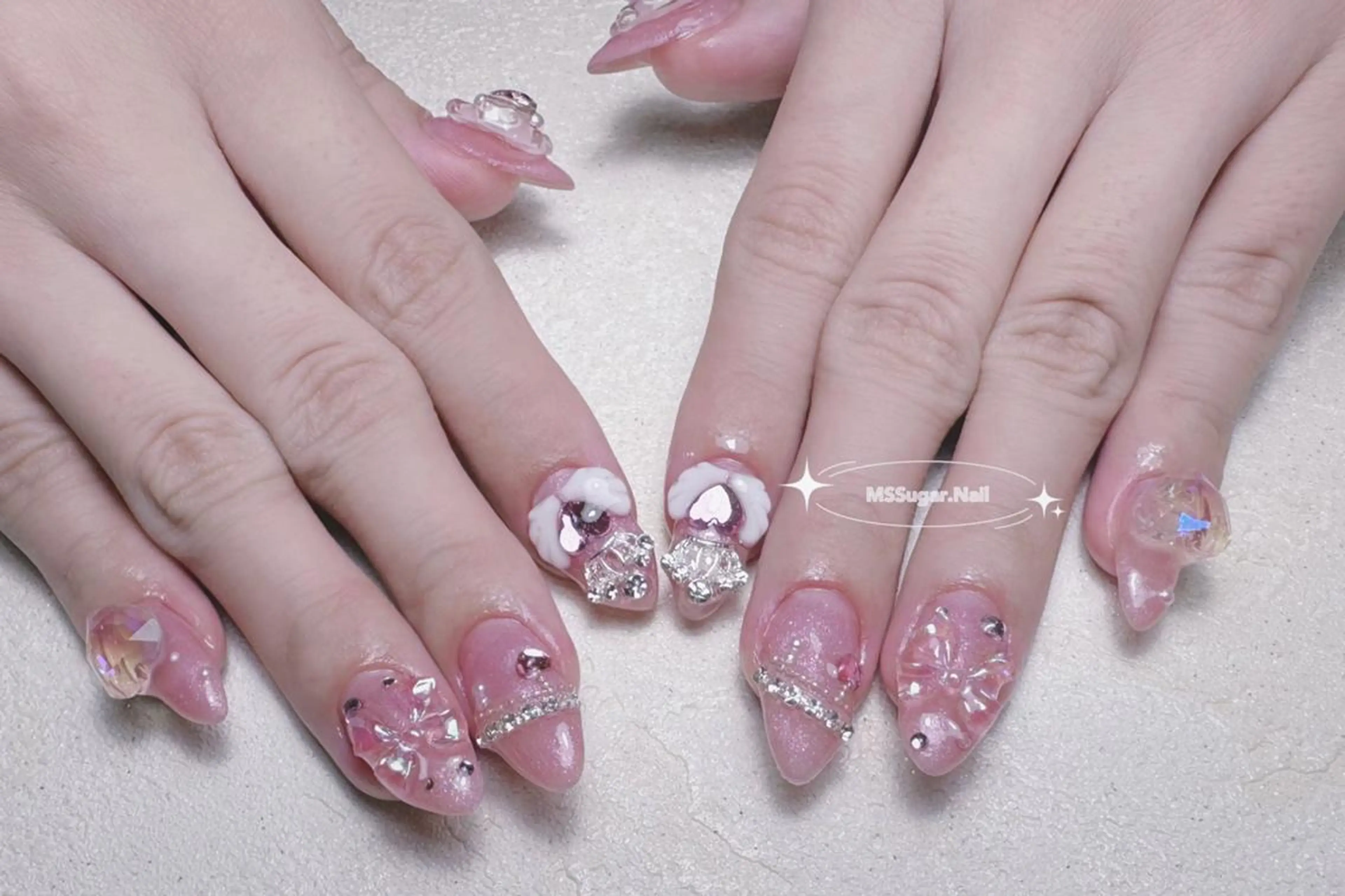 ネイル ロングネイル スカルプネイル ネイルチップ ワンホンネイル MSSugar Nailのネイルデザイン