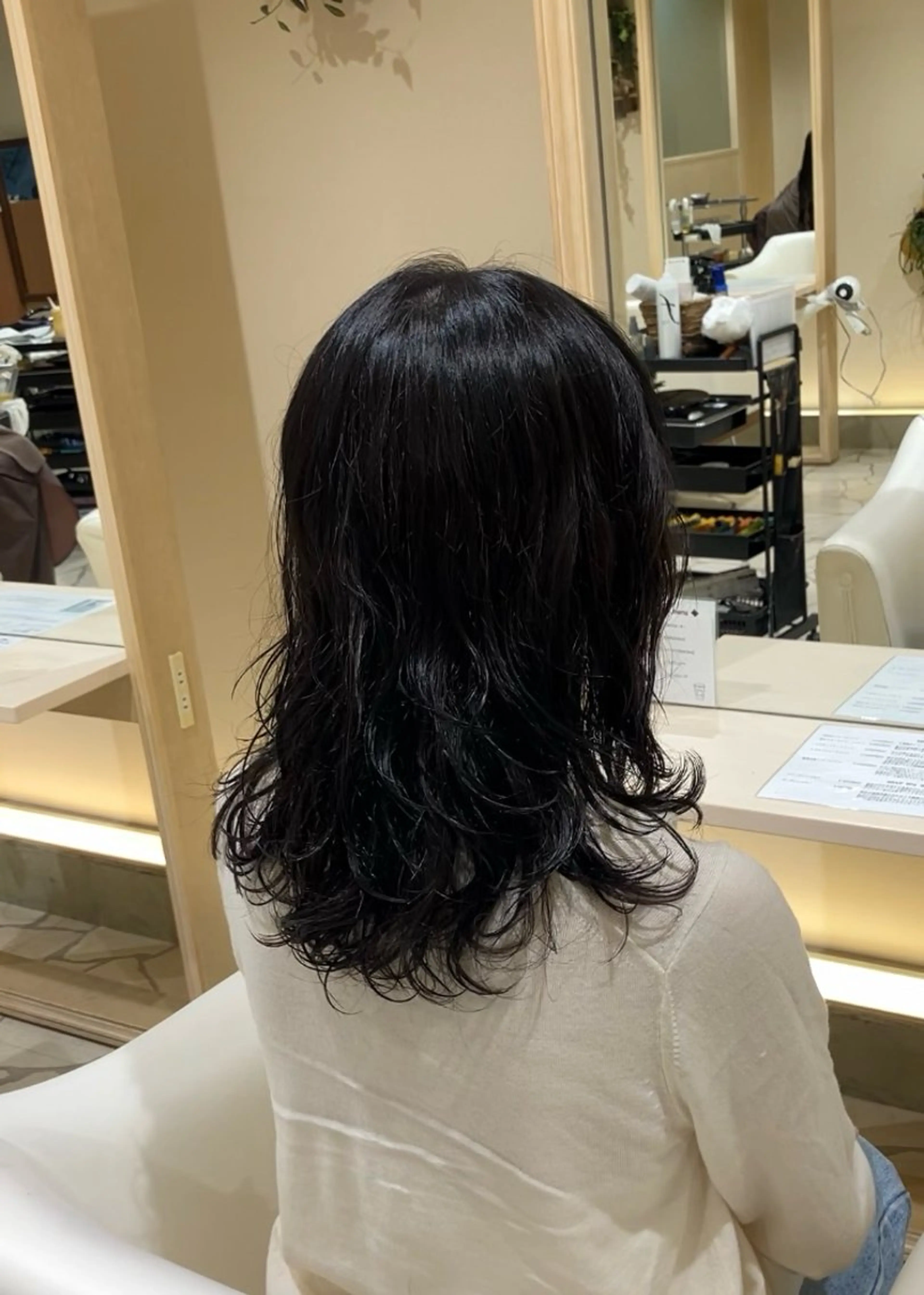 セミロング カラー パーマ セミロングパーマ 久野紗愛 【髪質改善　艶髪】のヘアスタイル