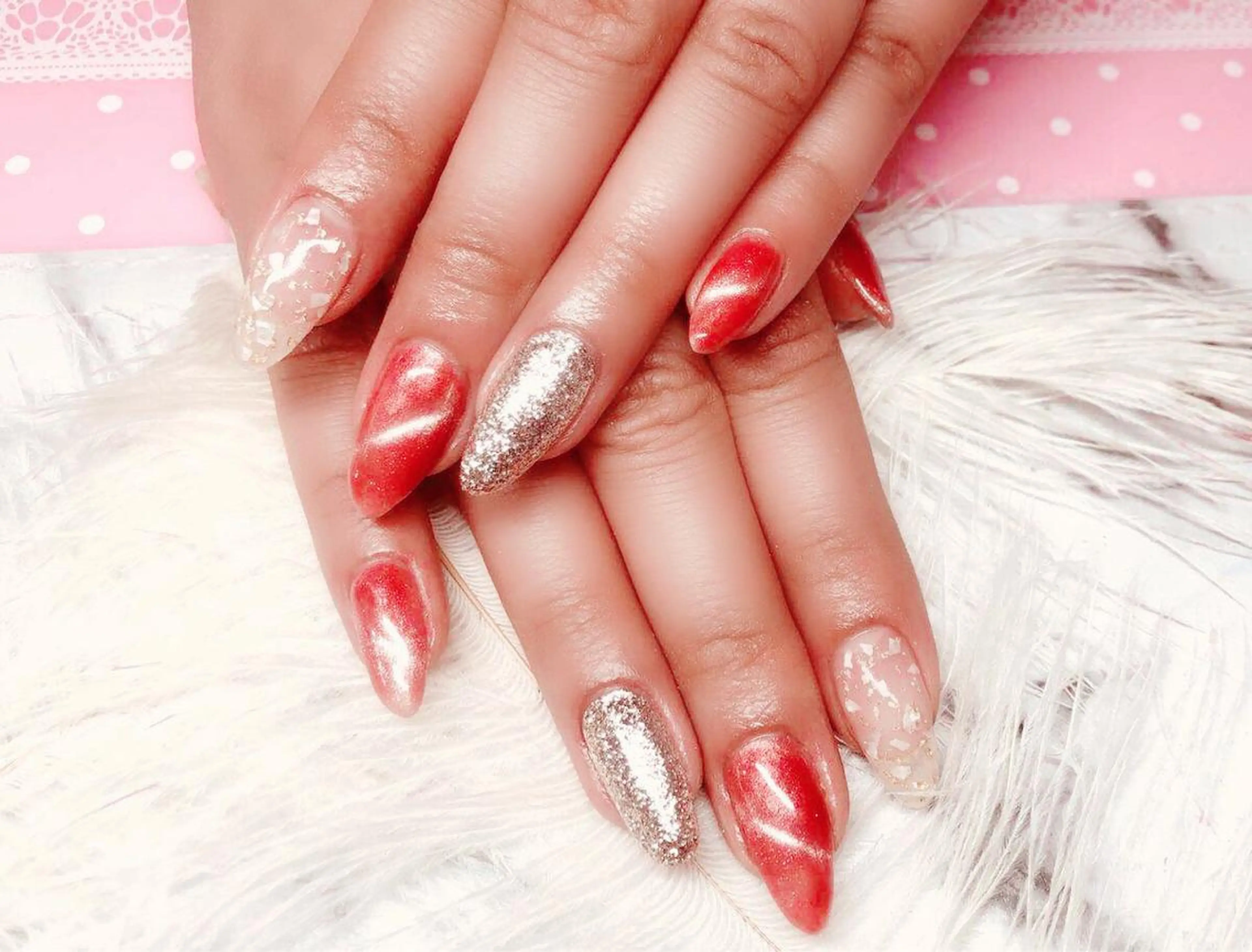 ネイル ハンドネイル マジック ミラーのネイルデザイン