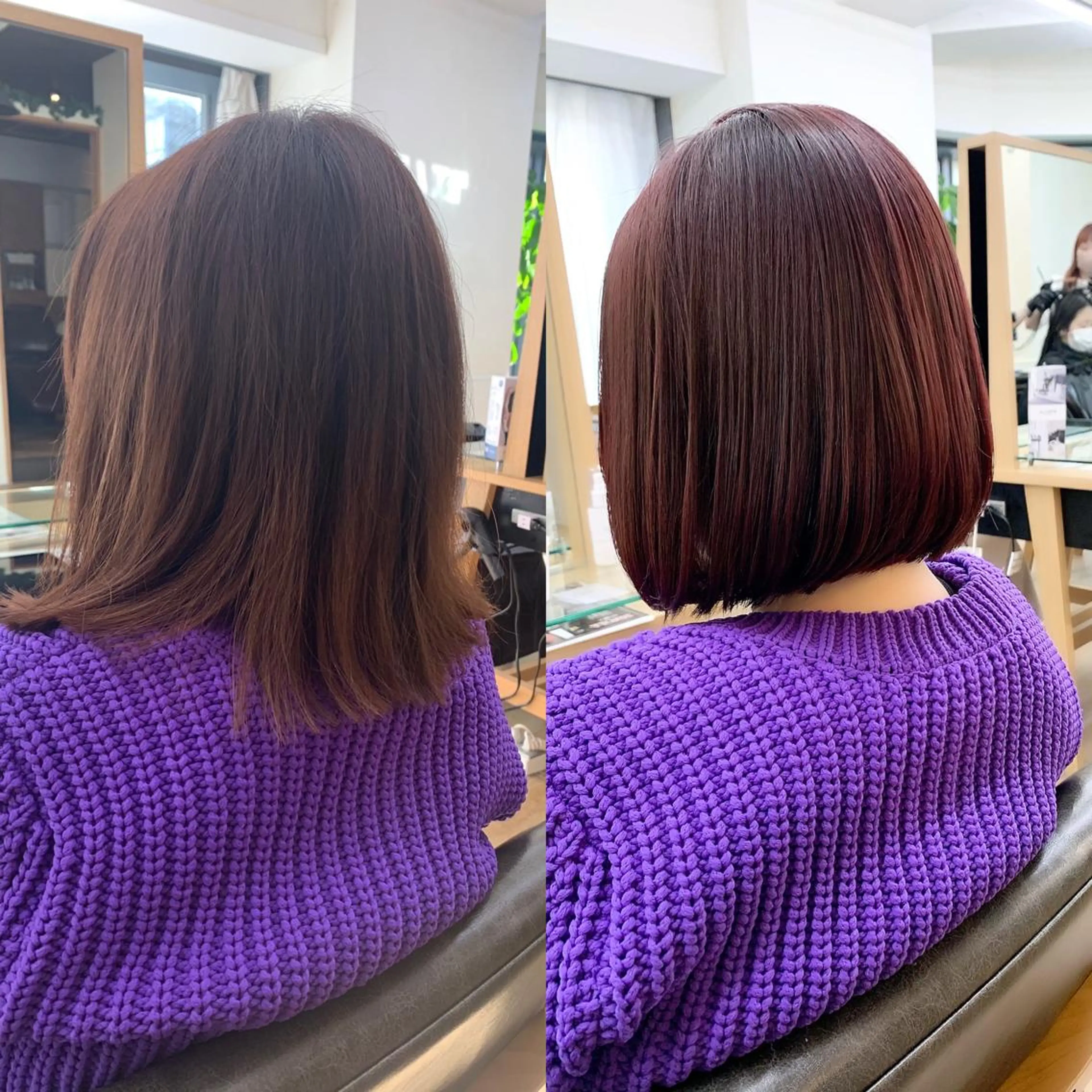 ミディアム カラー パーマ ヘアアレンジ メンズ キッズ ネイル マツエク・マツパ アイブロウ カット 縮毛矯正 レイヤーカット 🌿透け感カラーのヘアスタイル
