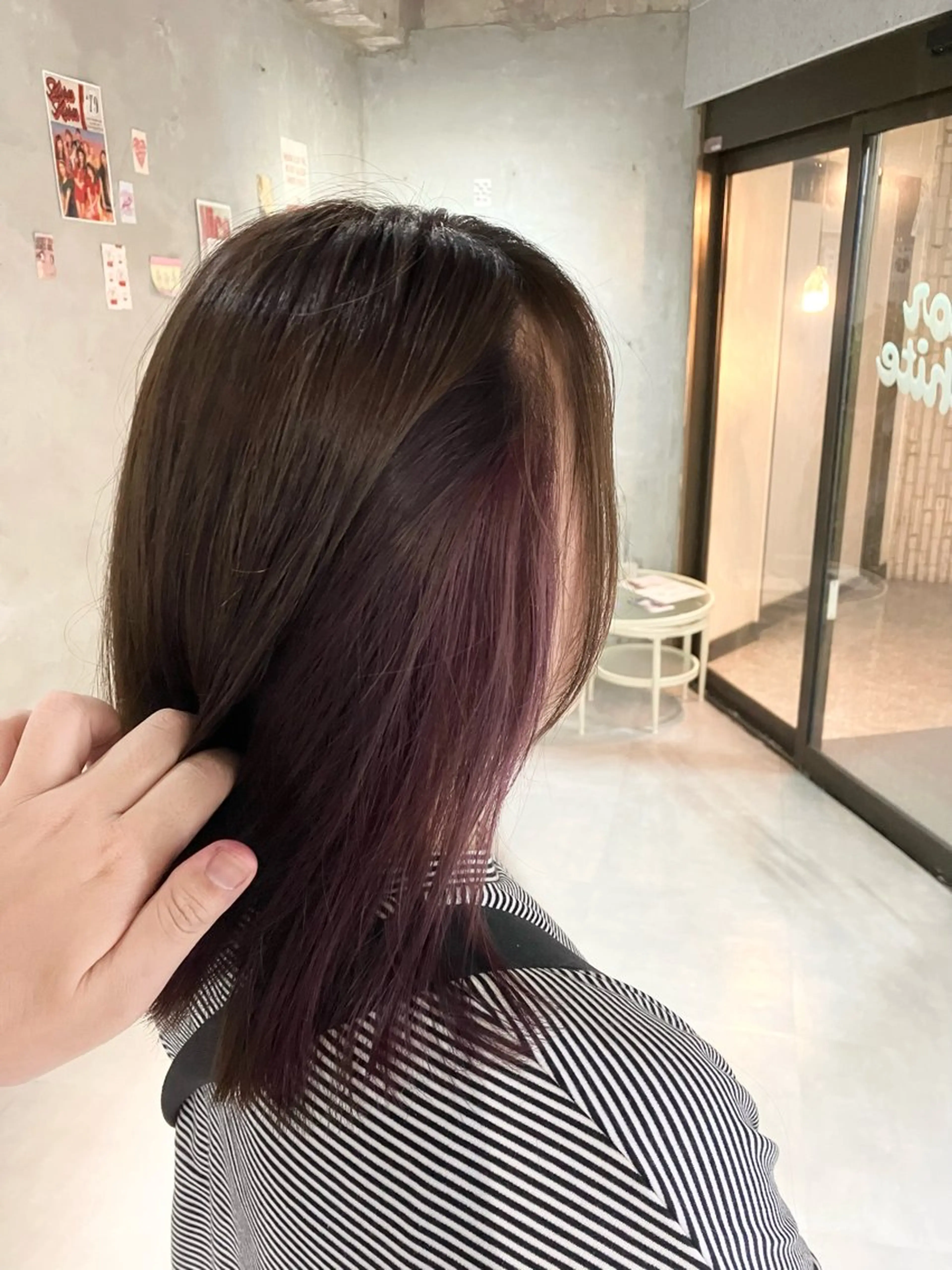 ミディアム カラー ベージュカラー グレージュ ピンクカラー ピンクベージュ カット ヘアカラー トリートメント door white hideのヘアスタイル