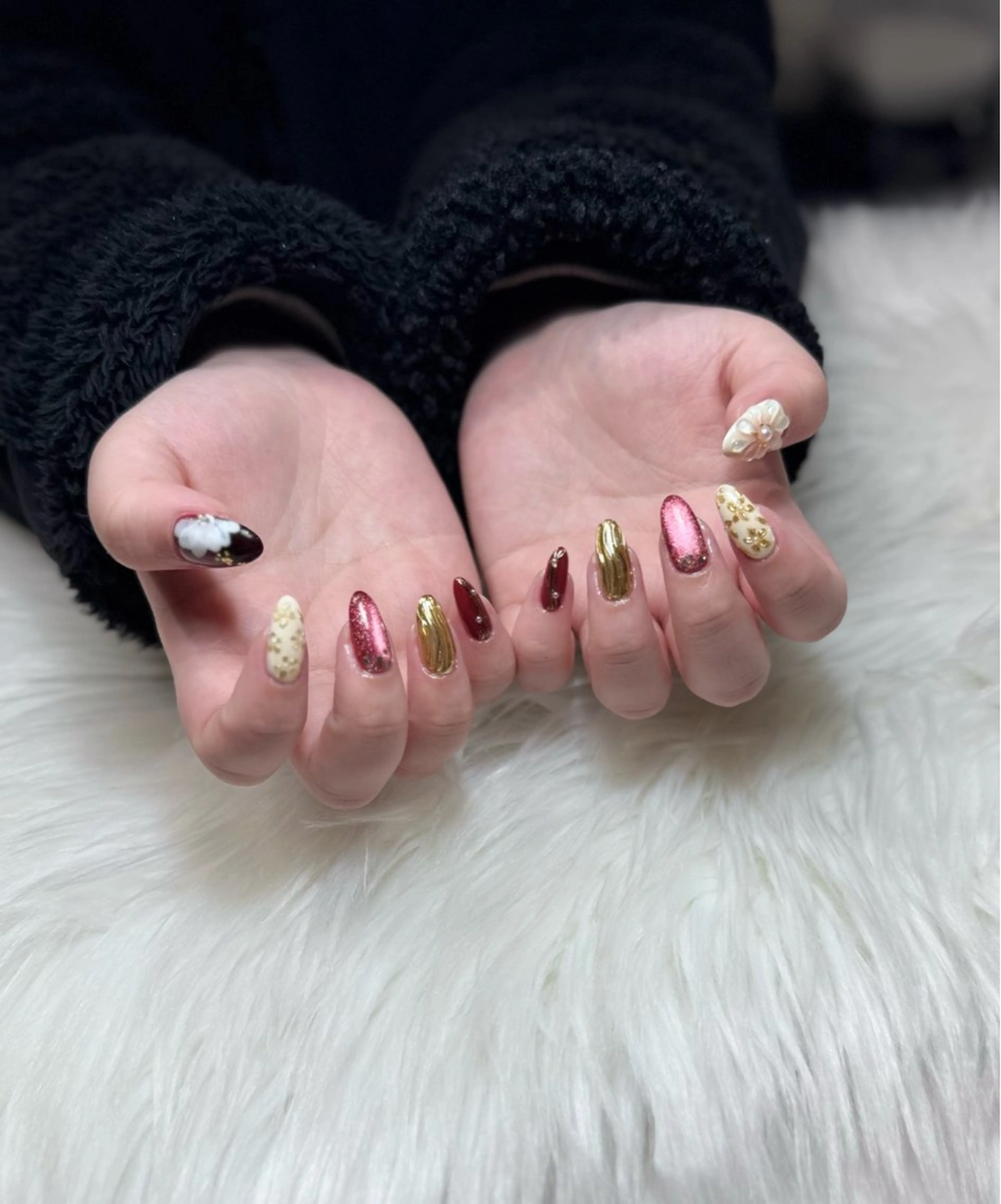 ネイル アートネイル オーロラネイル ジェルネイル 韓国ネイル ロングネイル ハンドネイル Nichi Nailsのネイルデザイン