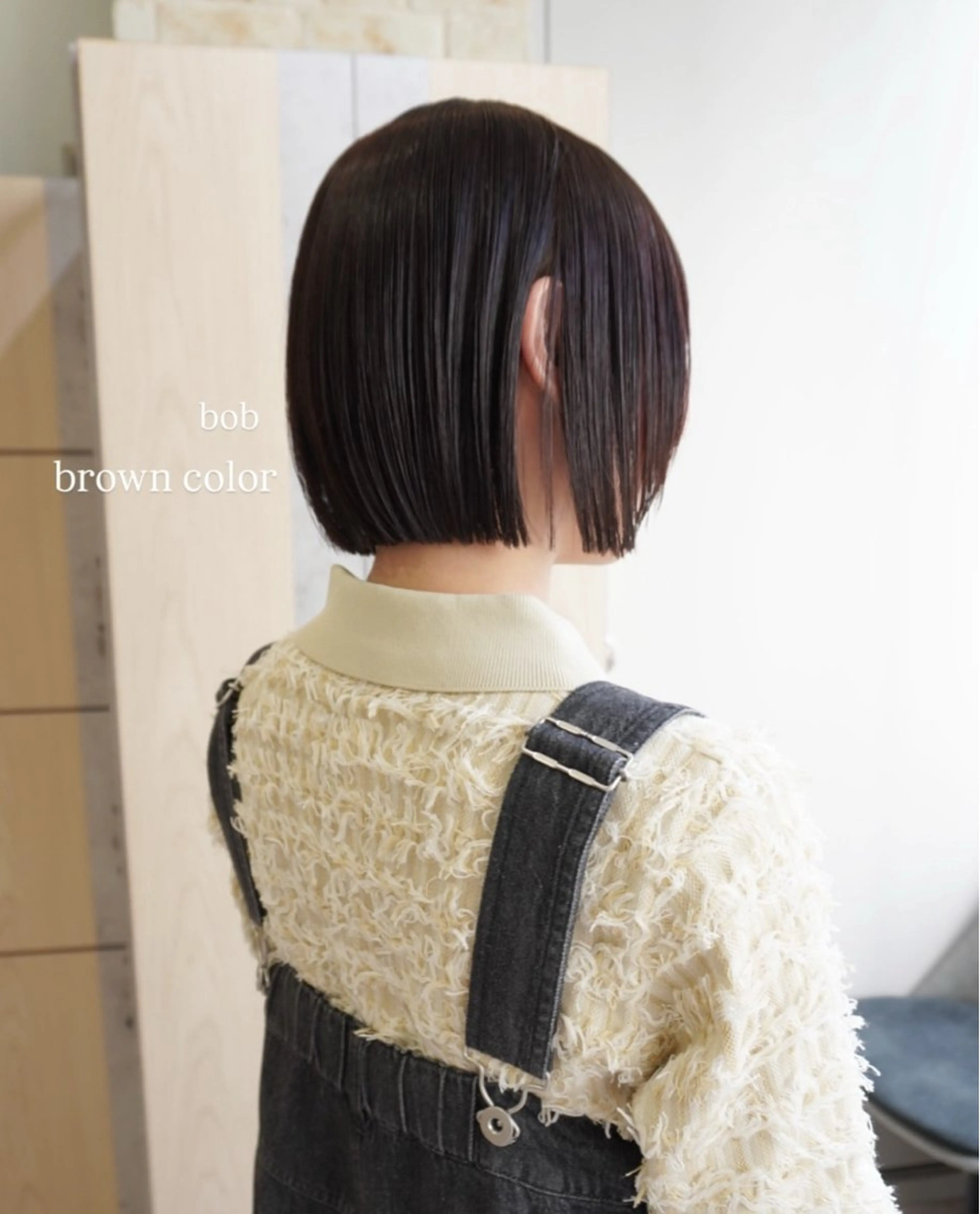 ミディアム カラー ブラウンカラー ボブ カット ヘアカラー SAKINO． ベージュカラーのヘアスタイル