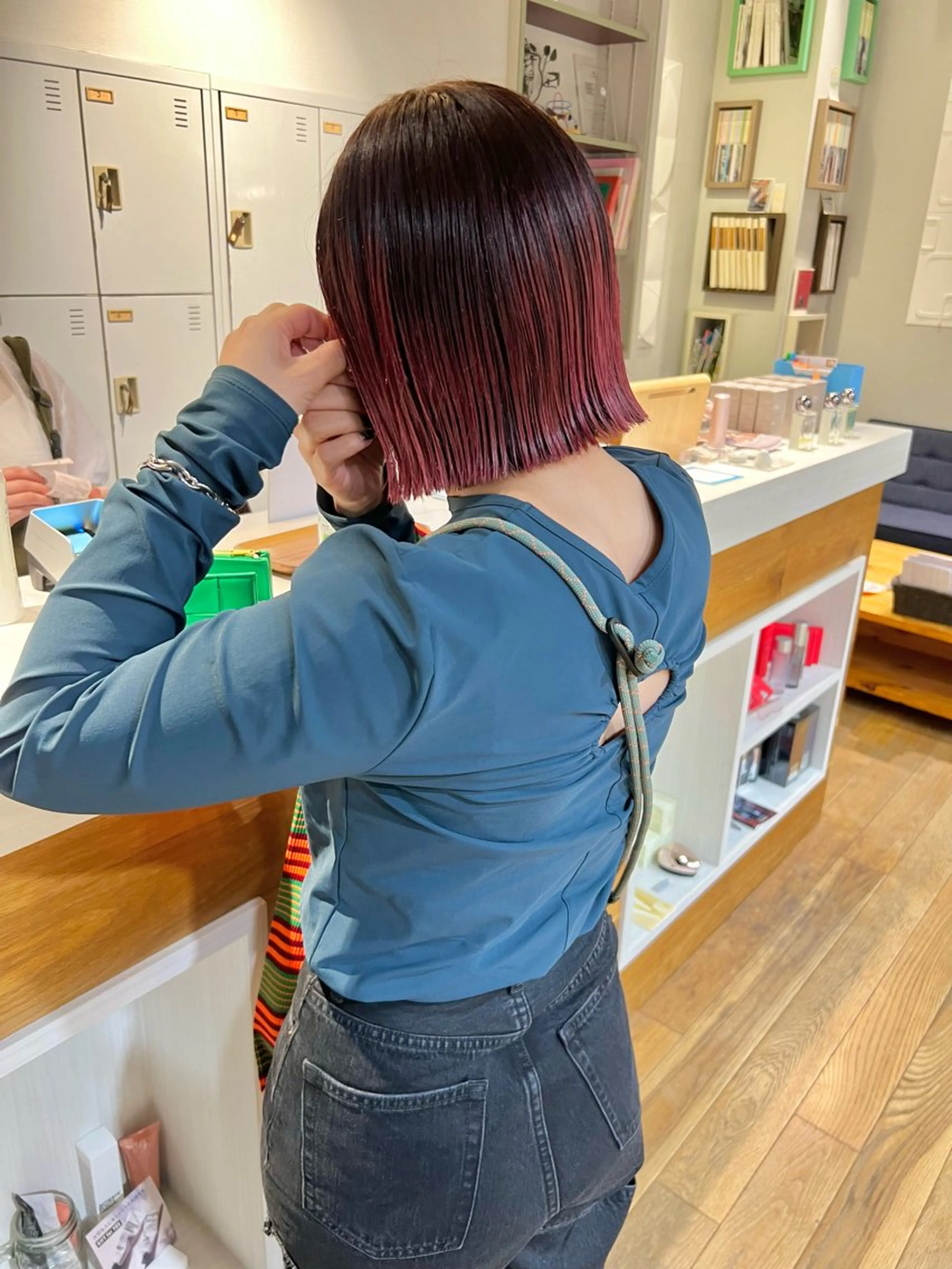 ショート カラー デザインカラー ボブ メンズパーマ/フェ ザーパーマ/古川晴輝のヘアスタイル