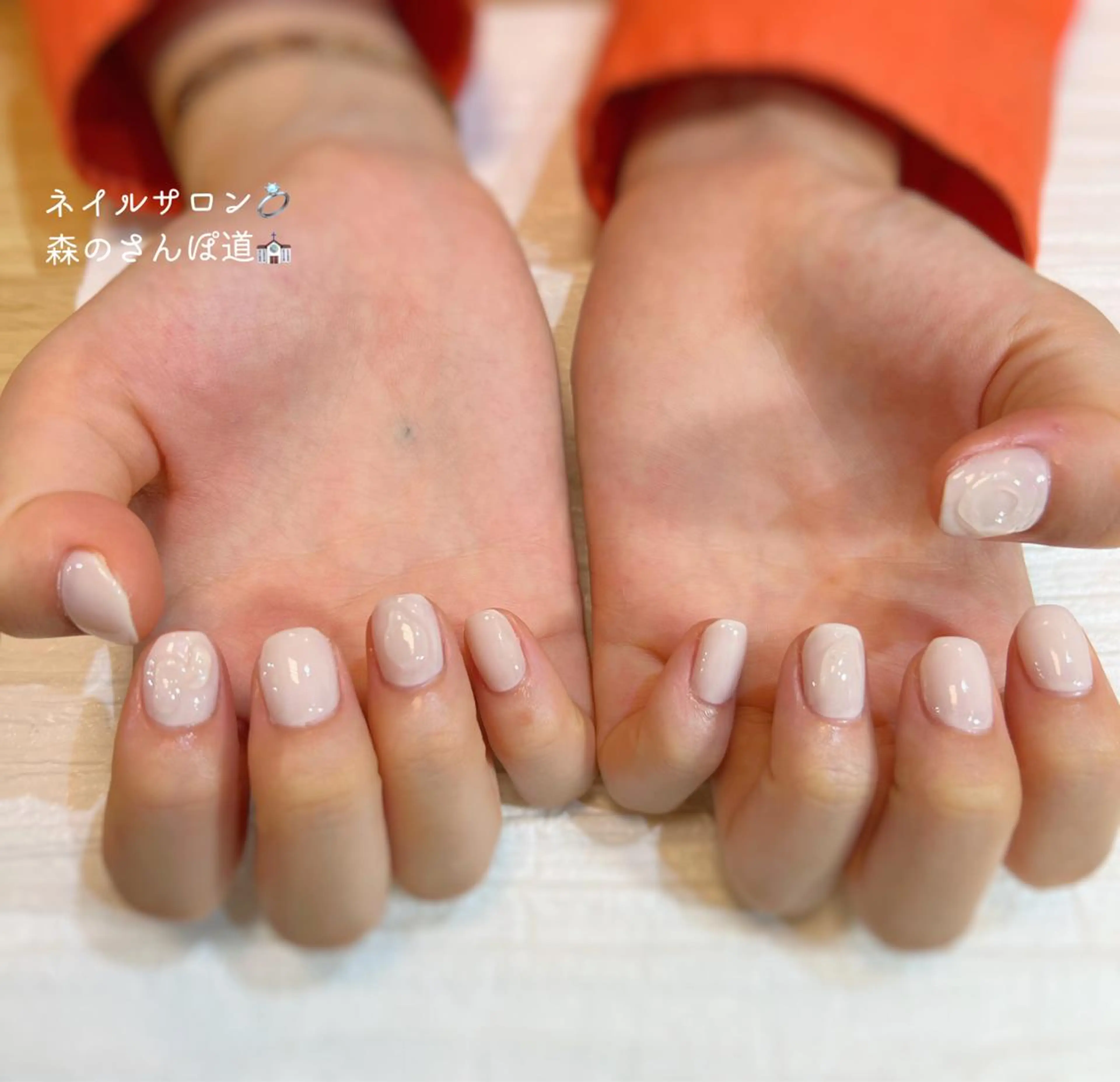 ネイル ハンドネイル ショートネイル 森のさんぽ道のネイルデザイン
