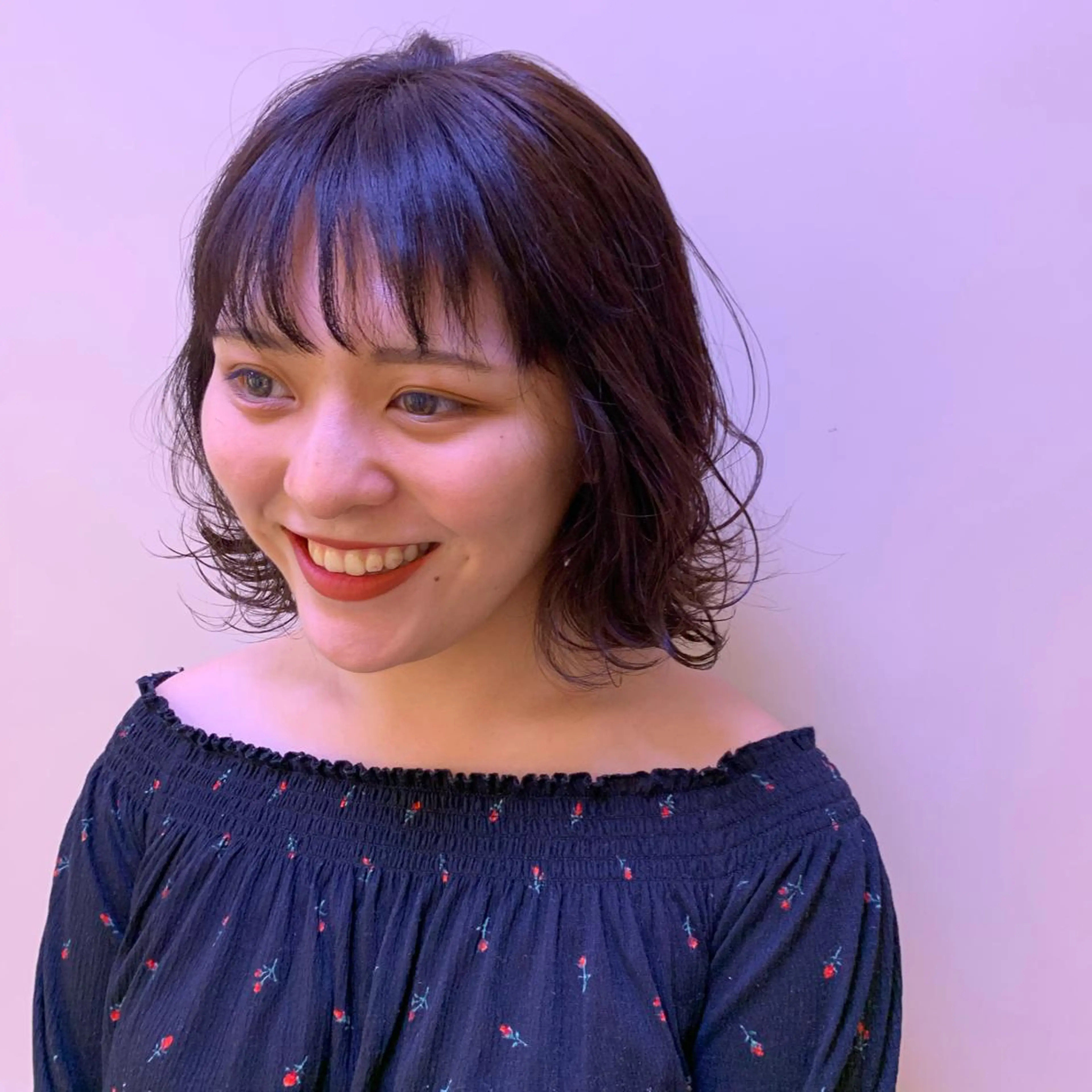 ミディアム カラー 似合わせカットカラー ♡佐藤捺美のヘアスタイル