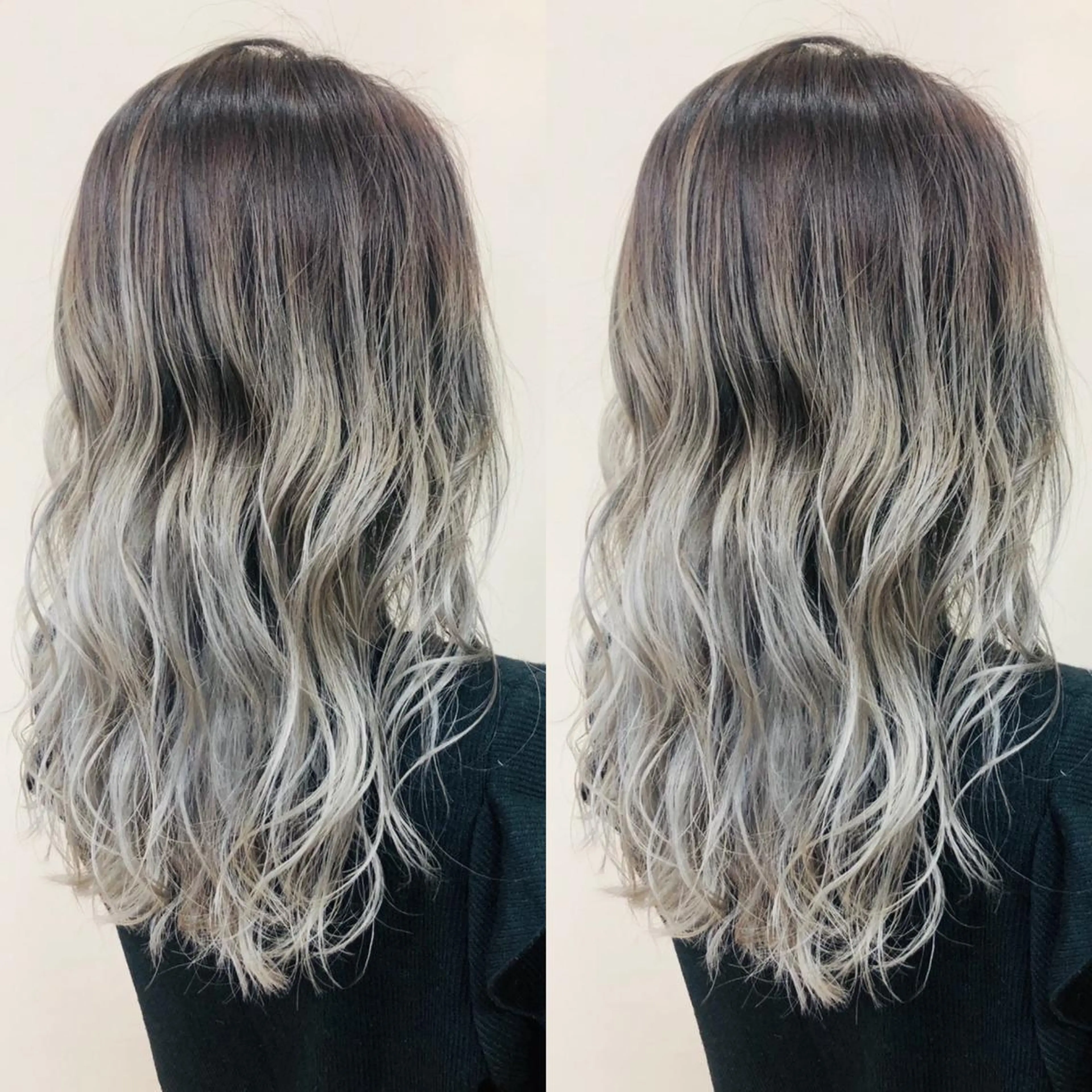 セミロング カラー アッシュ ブリーチ ダブルカラー グラデーションカラー バイオレットカラー hair studio  jyym's所属・ボーイッシュ美容師 刈り上げ/ショートのヘアスタイル