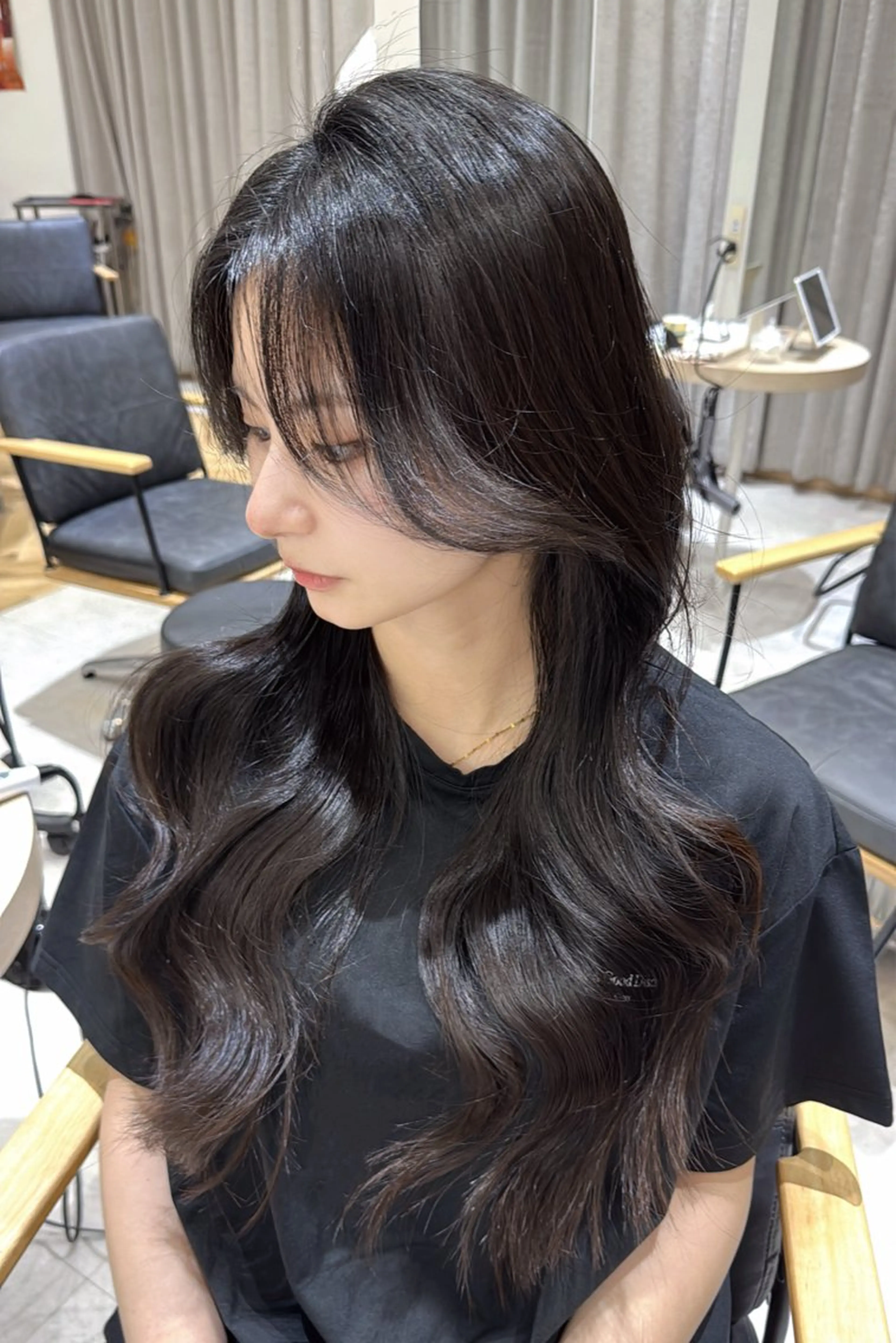 ロング カラー カット ヘアカラー トリートメント レイヤーカット❤︎ 韓国ヘア❤︎YUKAのヘアスタイル
